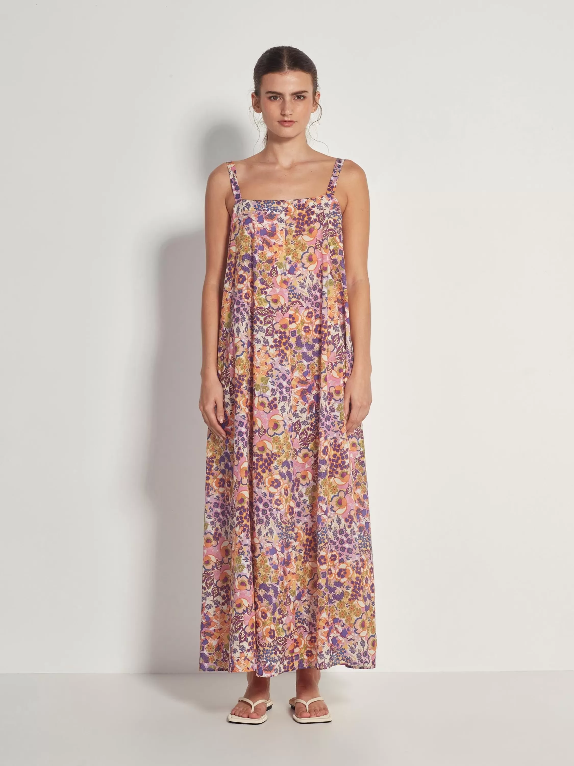 Dresses & Jumpsuits>Juliette Hogan Adaline Dress Garden Party Cotton Botanica