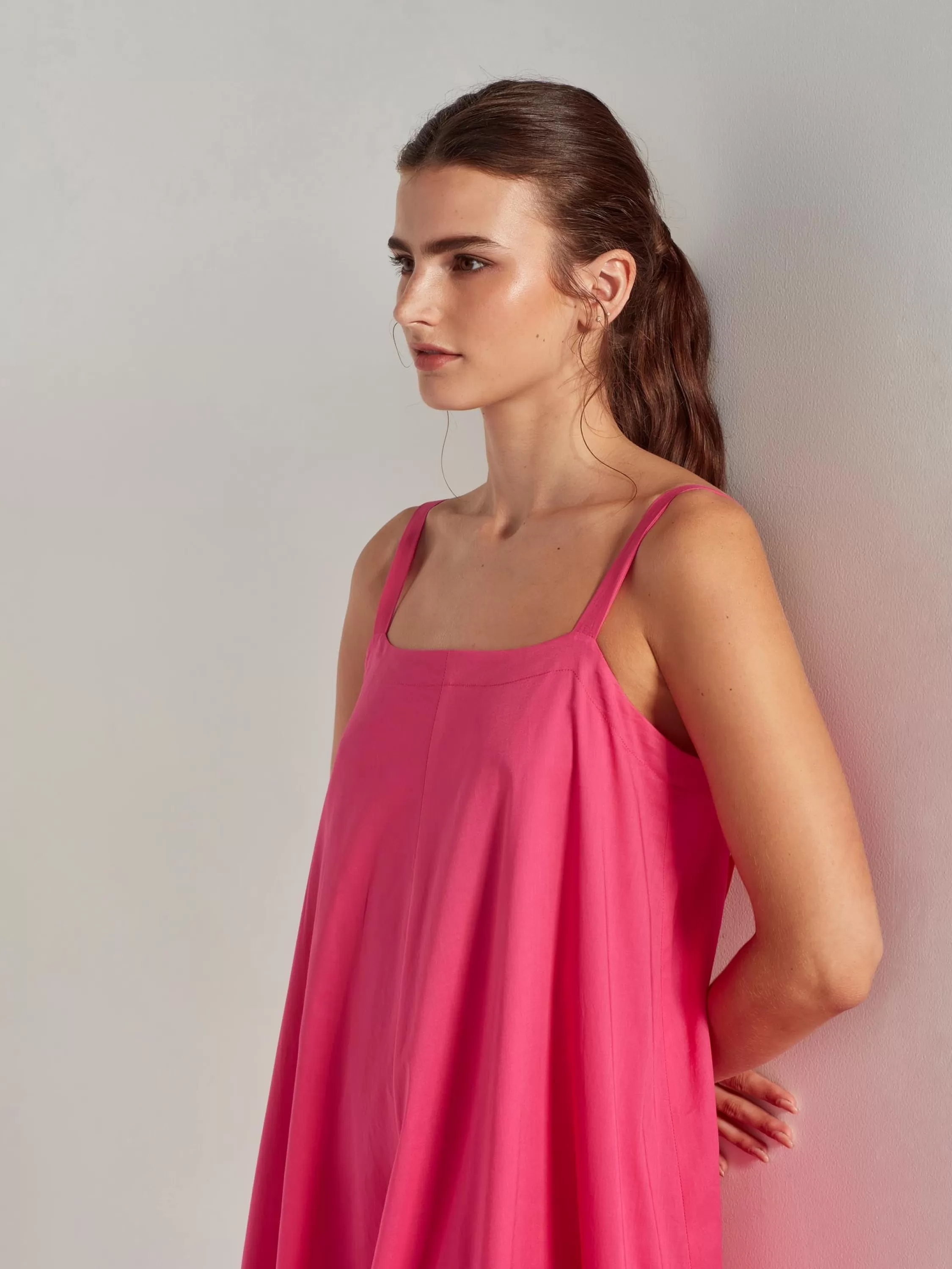 Dresses & Jumpsuits>Juliette Hogan Adaline Dress Summer Cotton Hot Pink