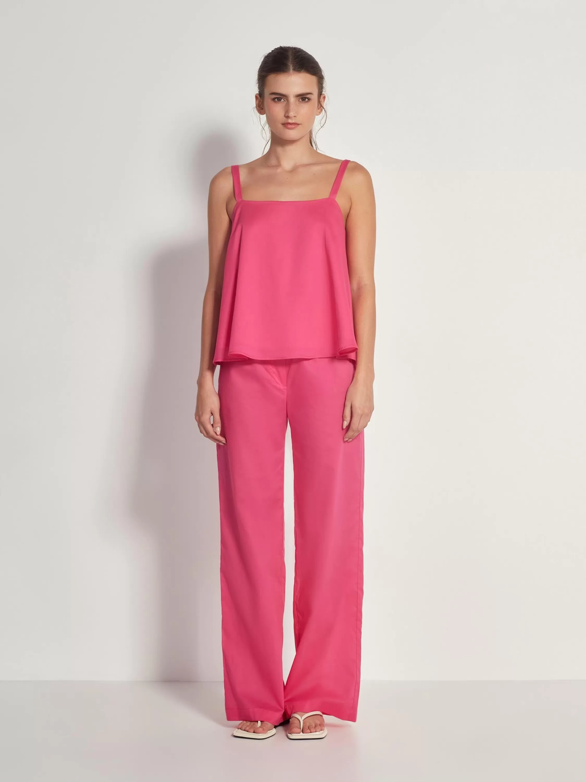 Tops & Tees>Juliette Hogan Adora Cami Summer Cotton Hot Pink