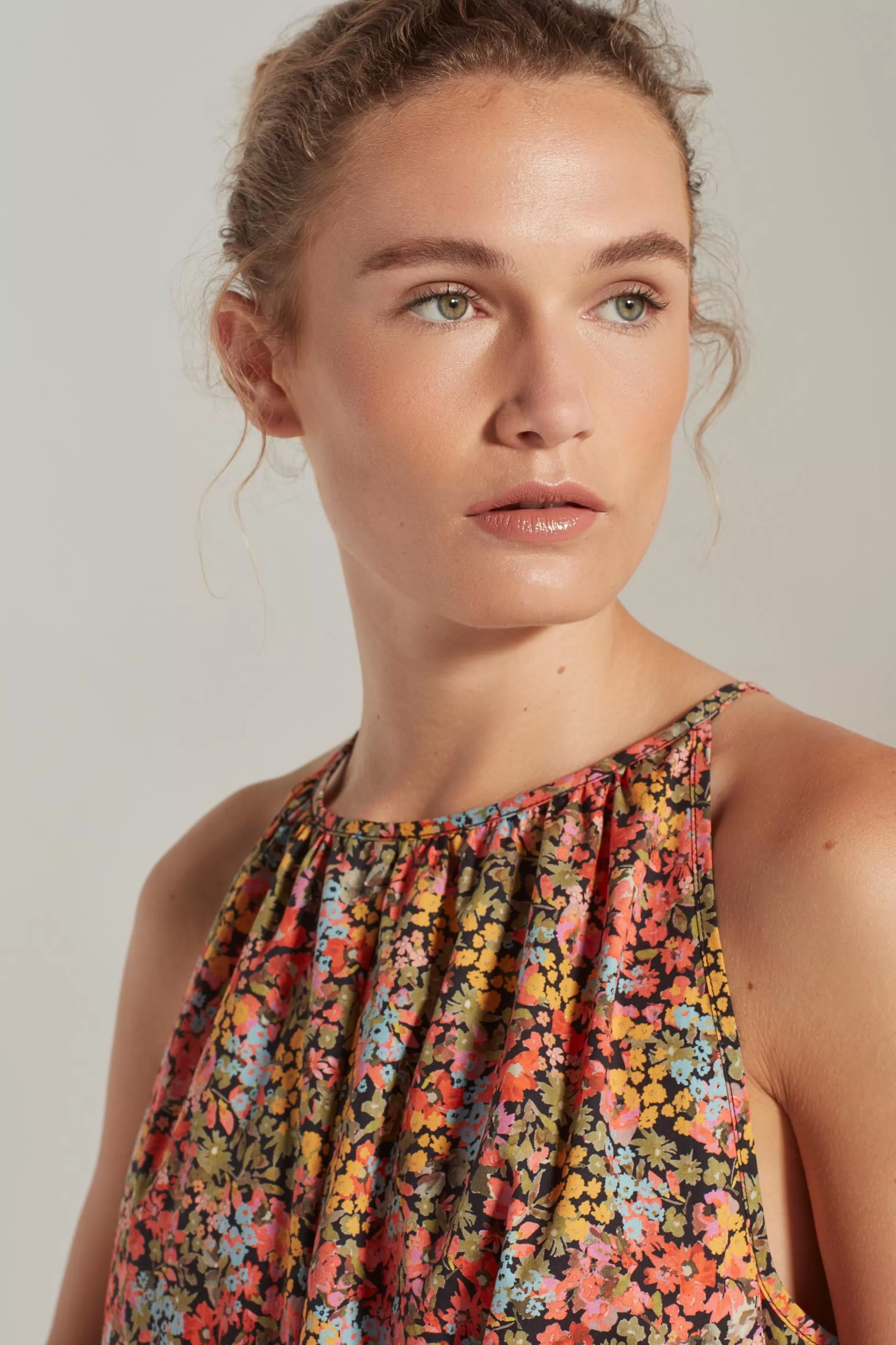 Dresses & Jumpsuits>Juliette Hogan Astrid Dress Pop Floral Cotton Brights