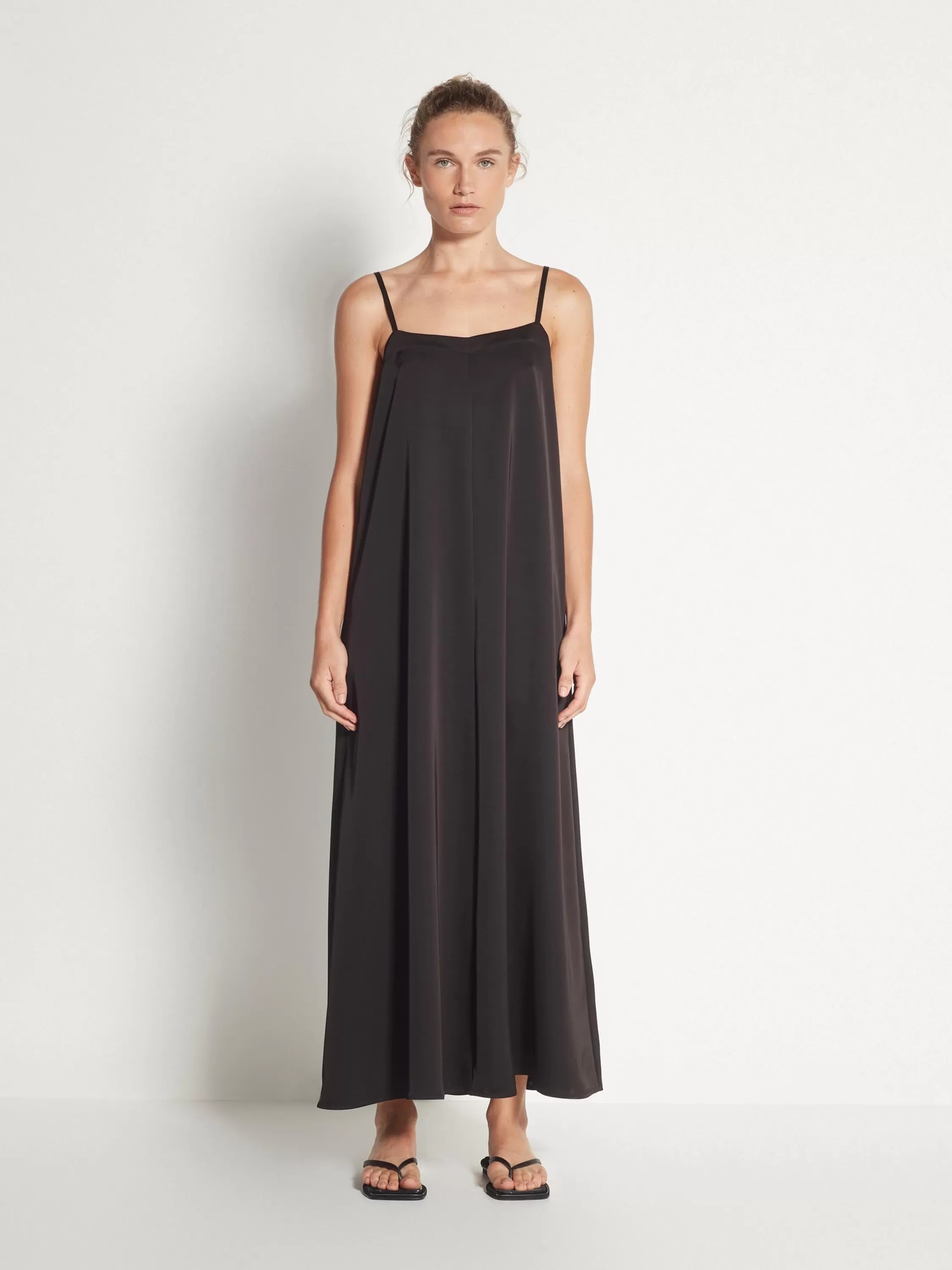 Dresses & Jumpsuits>Juliette Hogan August Slip Matte Satin Black