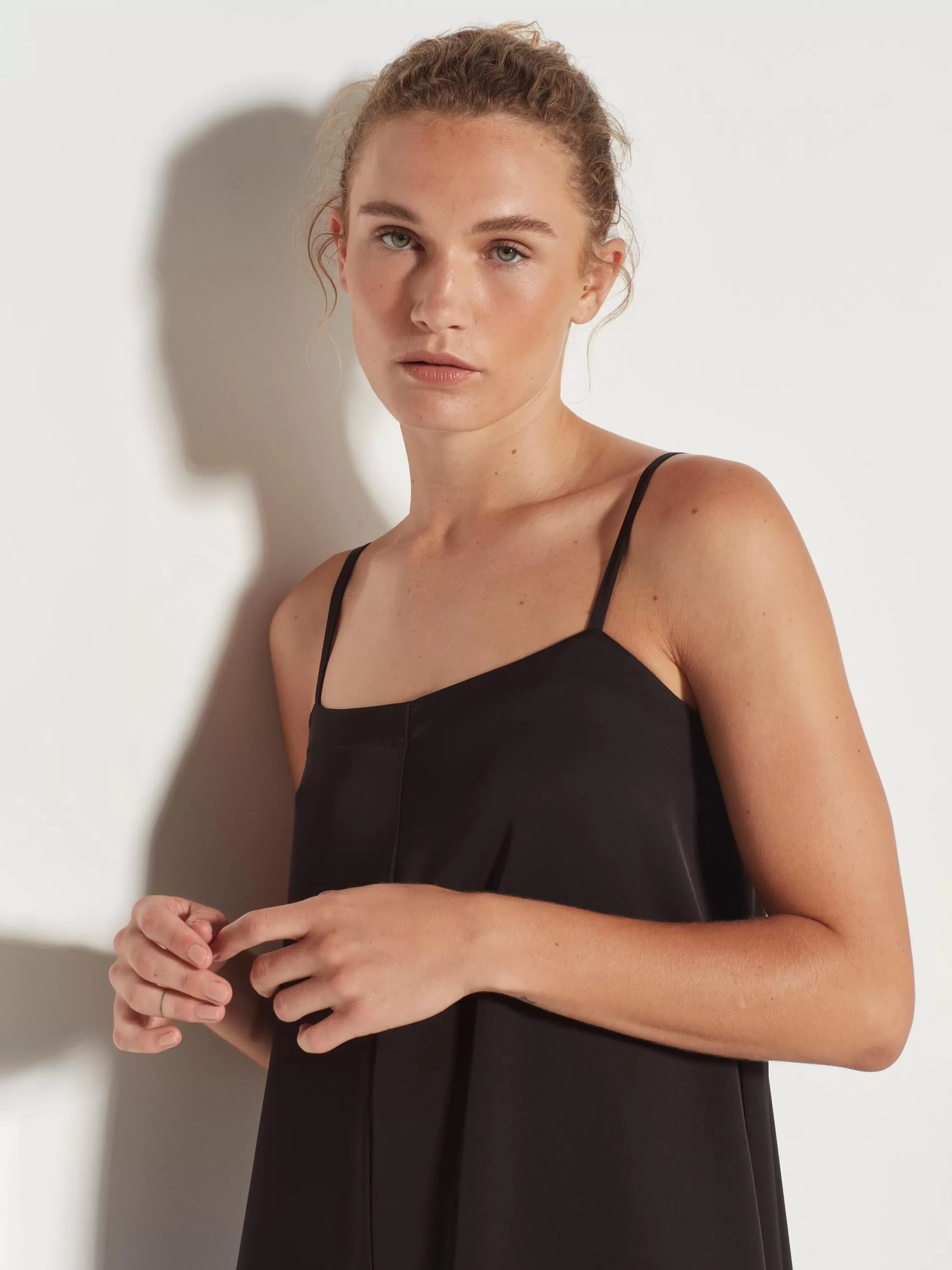 Dresses & Jumpsuits>Juliette Hogan August Slip Matte Satin Black