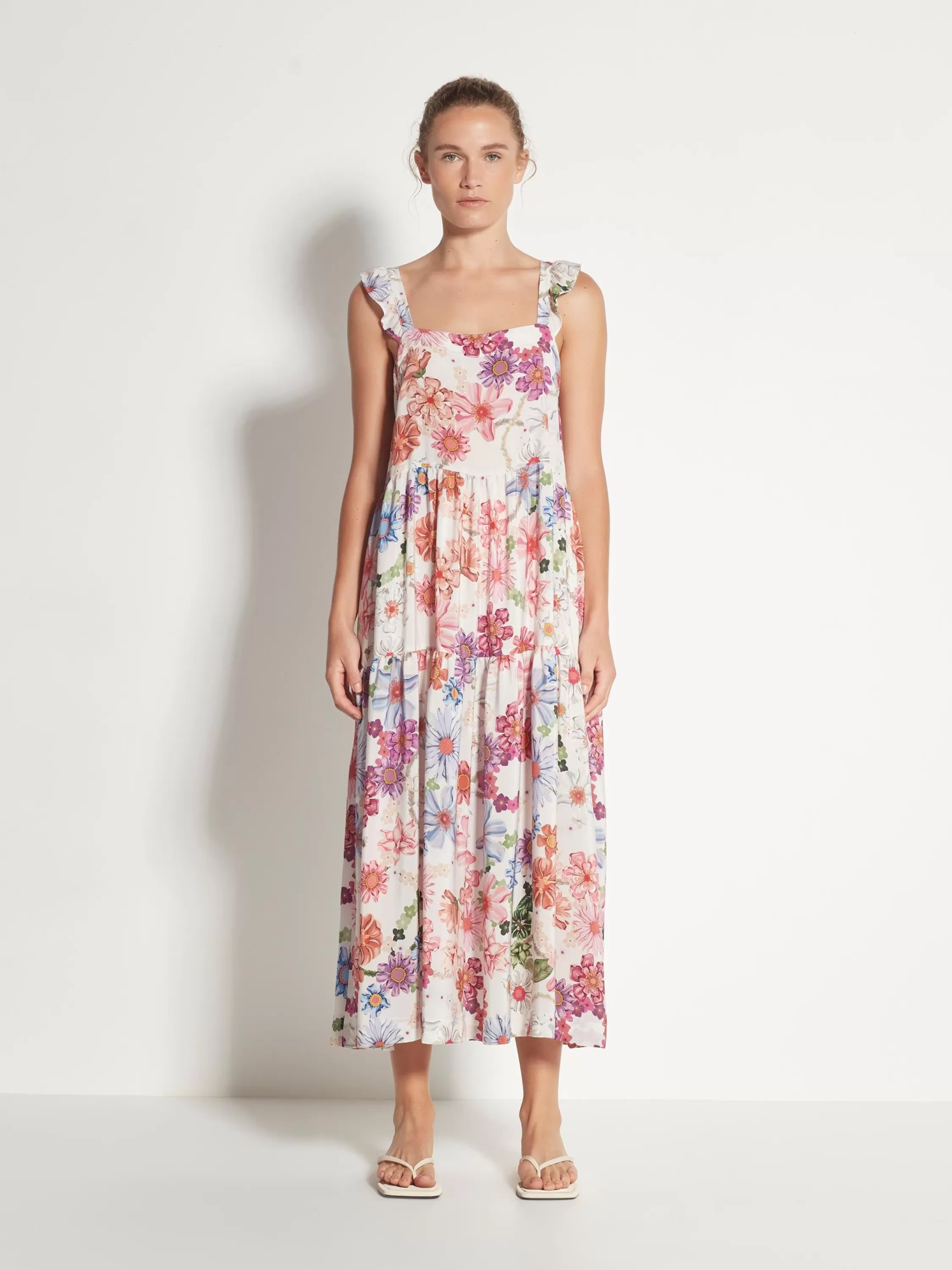 Dresses & Jumpsuits>Juliette Hogan Billie Dress Summer Solstice Silk Garland