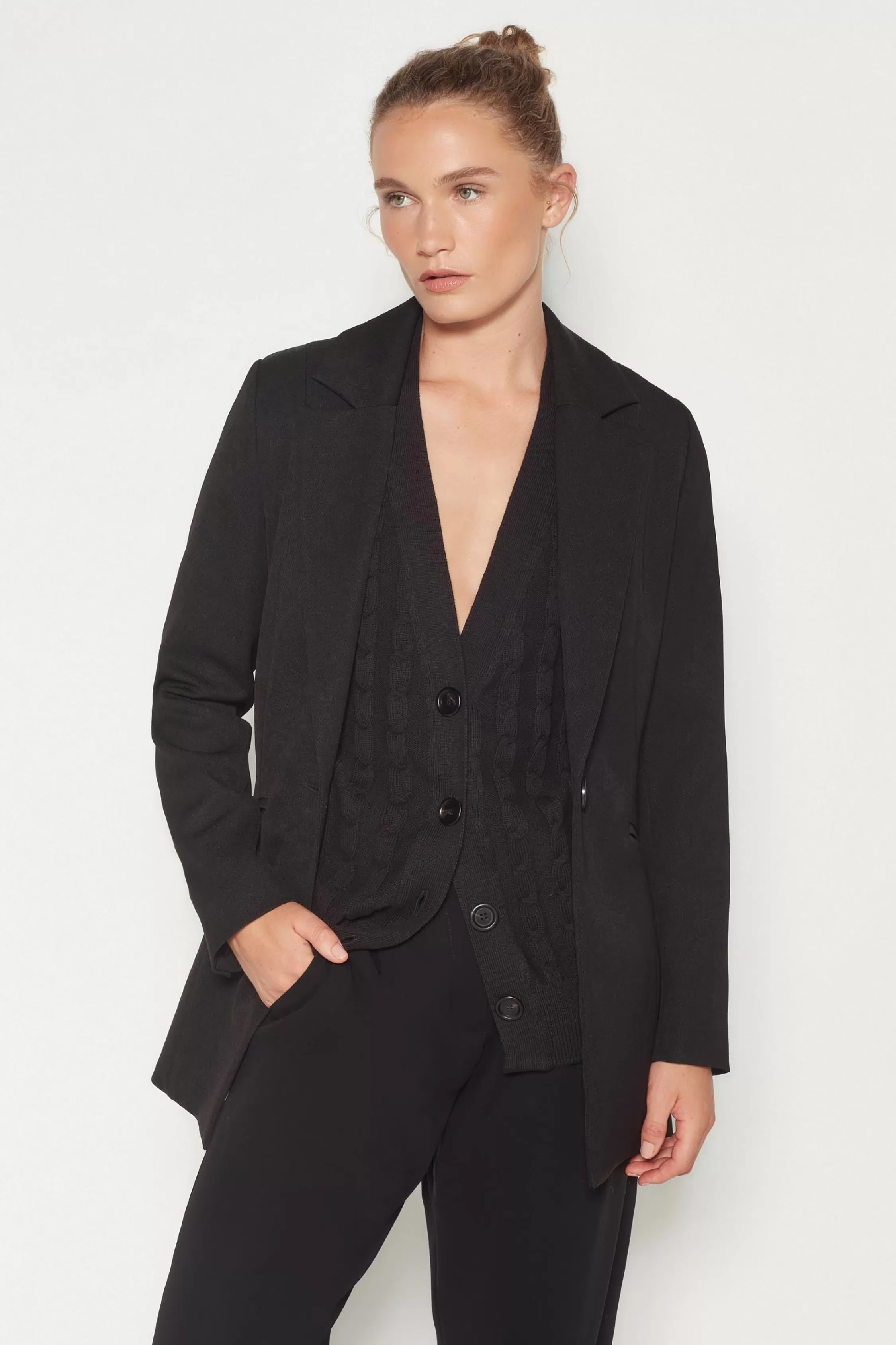 Jackets & Coats>Juliette Hogan Bonnie Jacket Tech Twill Suiting Black