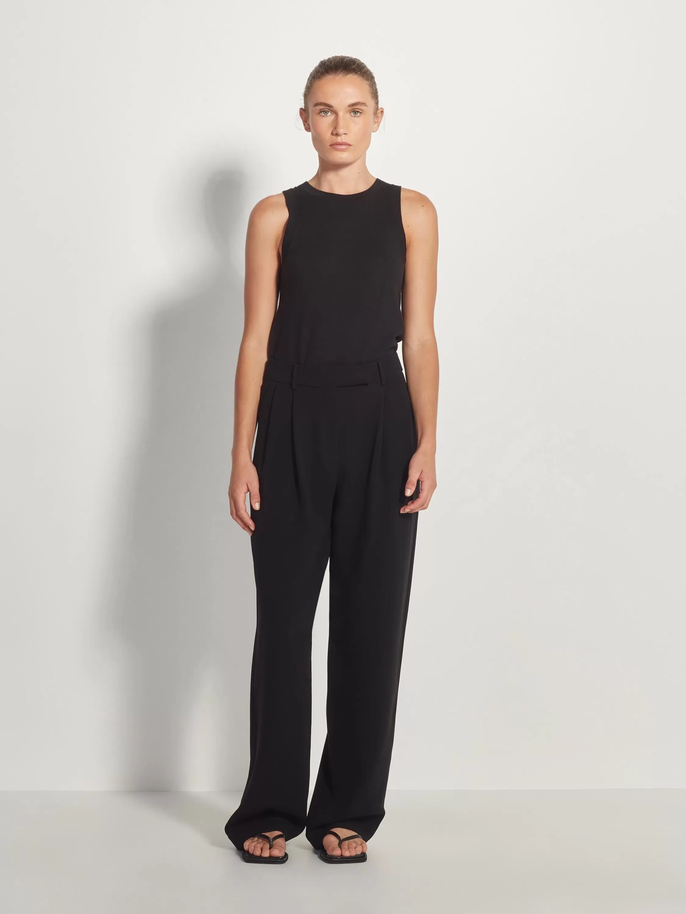 Trousers>Juliette Hogan Boyfriend Pant Luxe Suiting Black