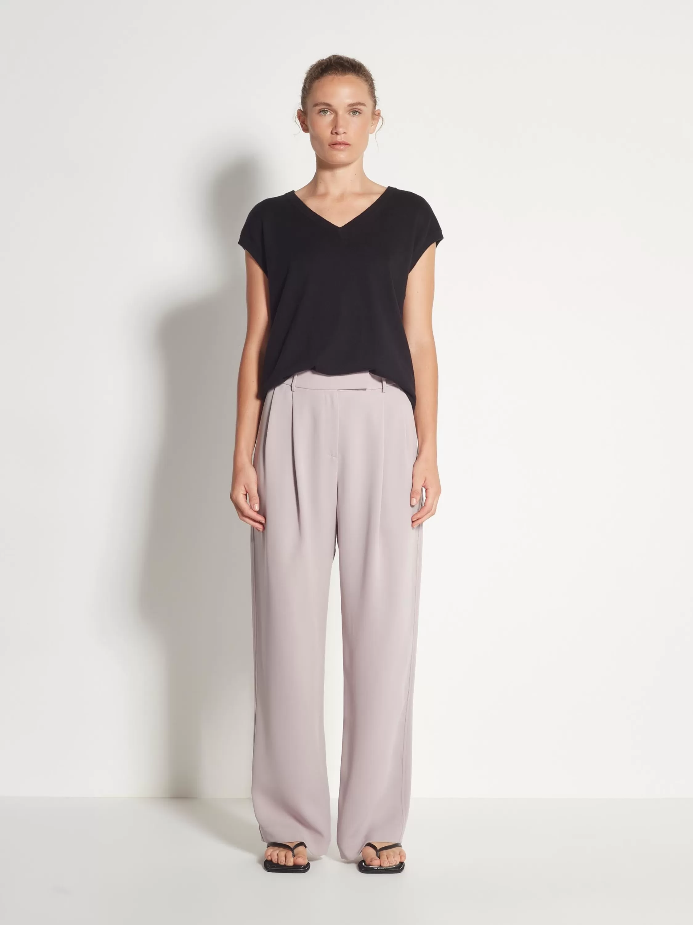 Trousers>Juliette Hogan Boyfriend Pant Luxe Suiting Lilac