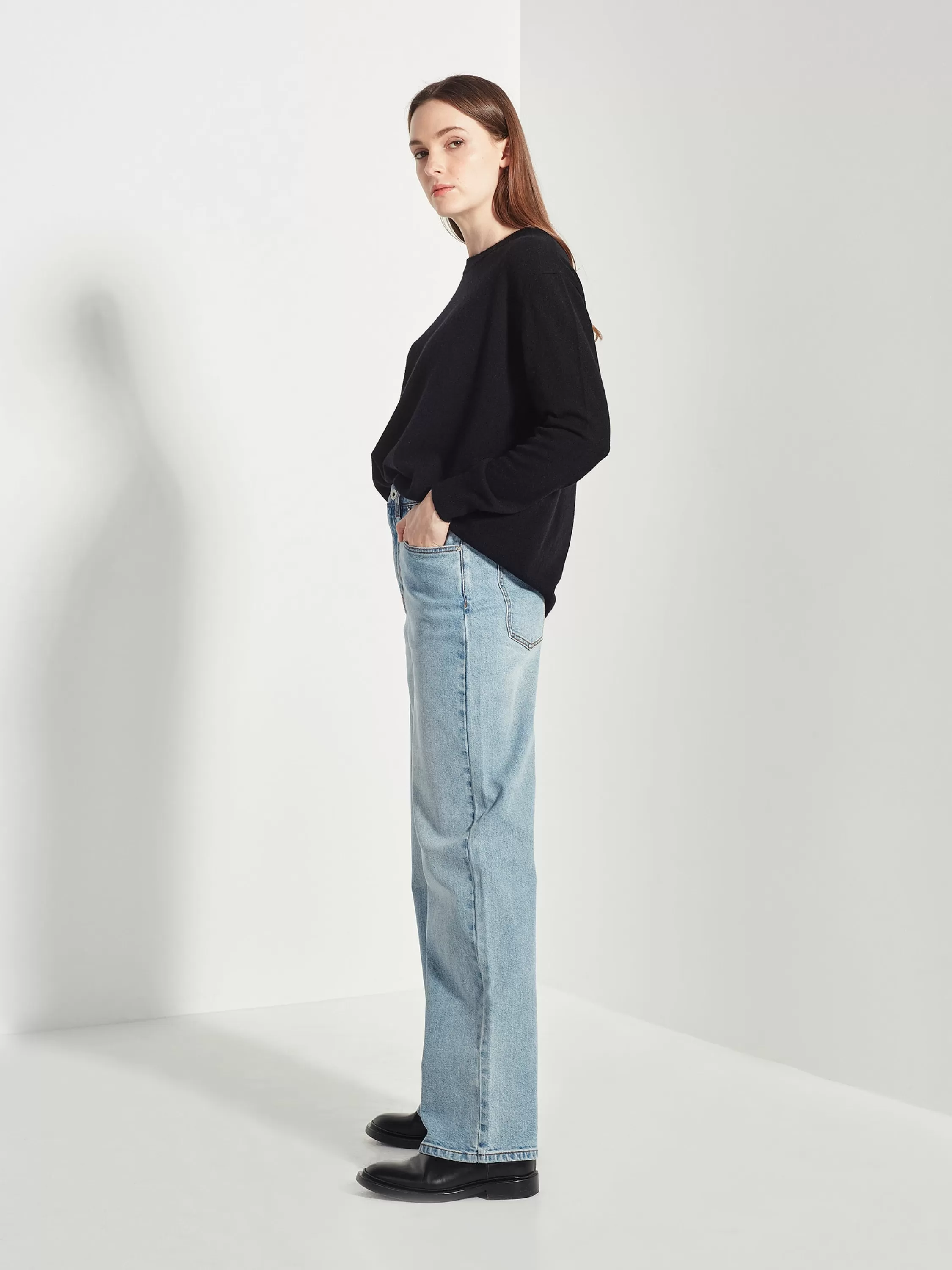 Knitwear>Juliette Hogan Casey Crew Cashmere Black