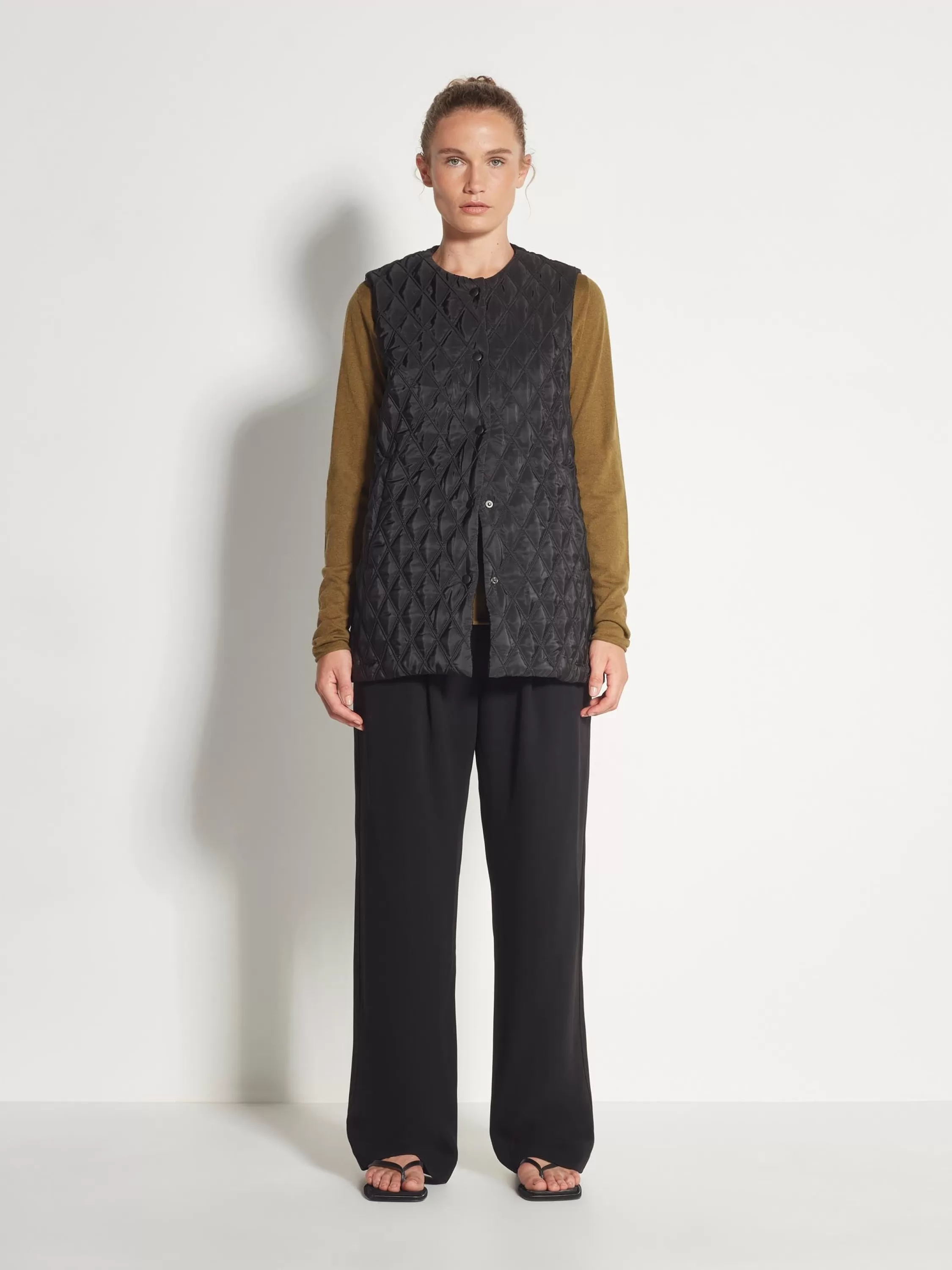 Jackets & Coats>Juliette Hogan Daily Vest Quilted Diamond Black