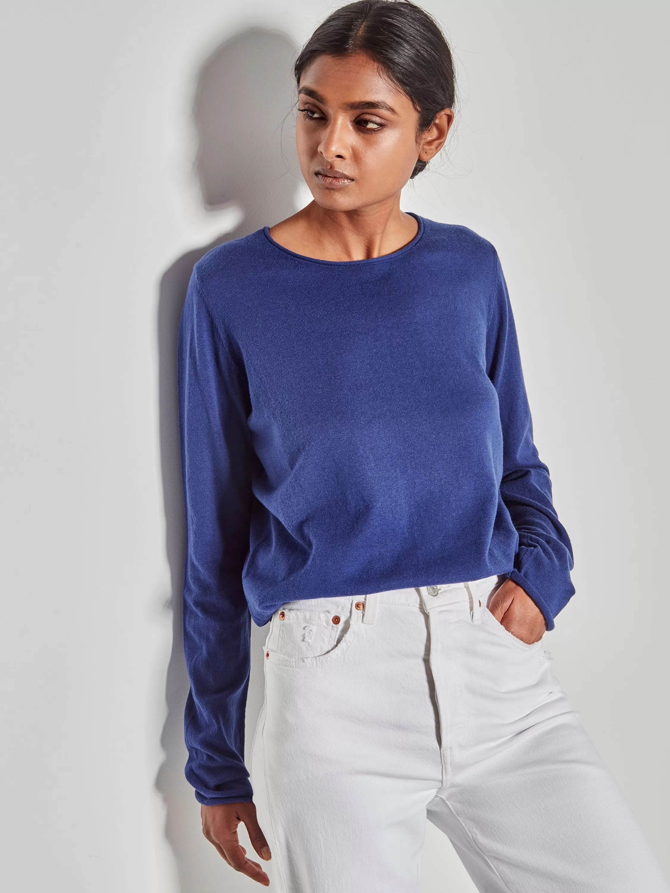 Tops & Tees>Juliette Hogan Jhl Crew L/S T Fine Cotton Cashmere Tropez