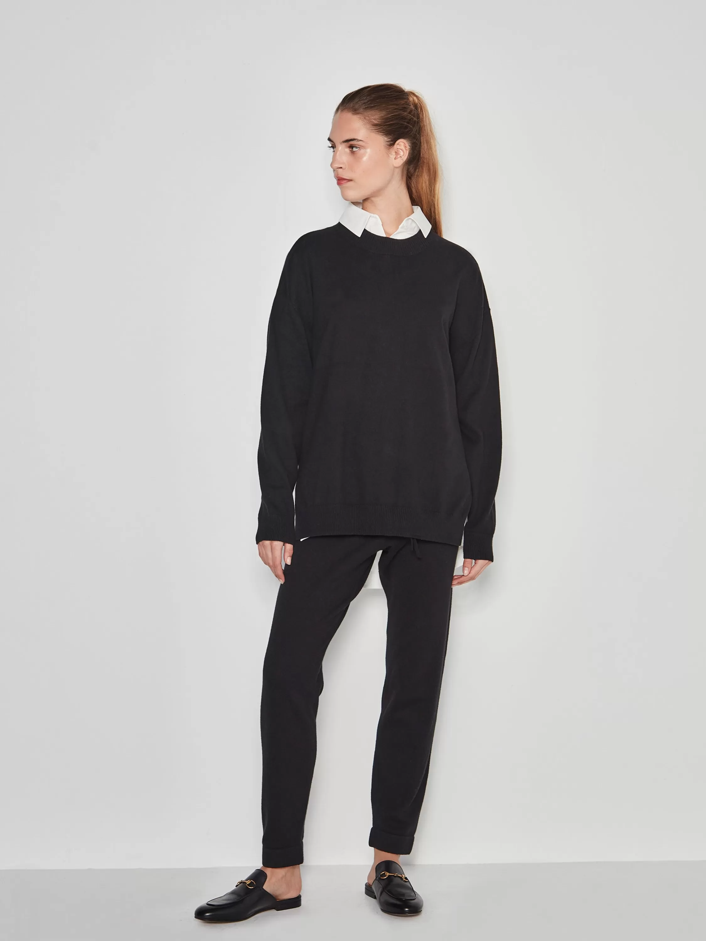 Knitwear>Juliette Hogan Jhl Crew Sweater Cotton Cashmere Black