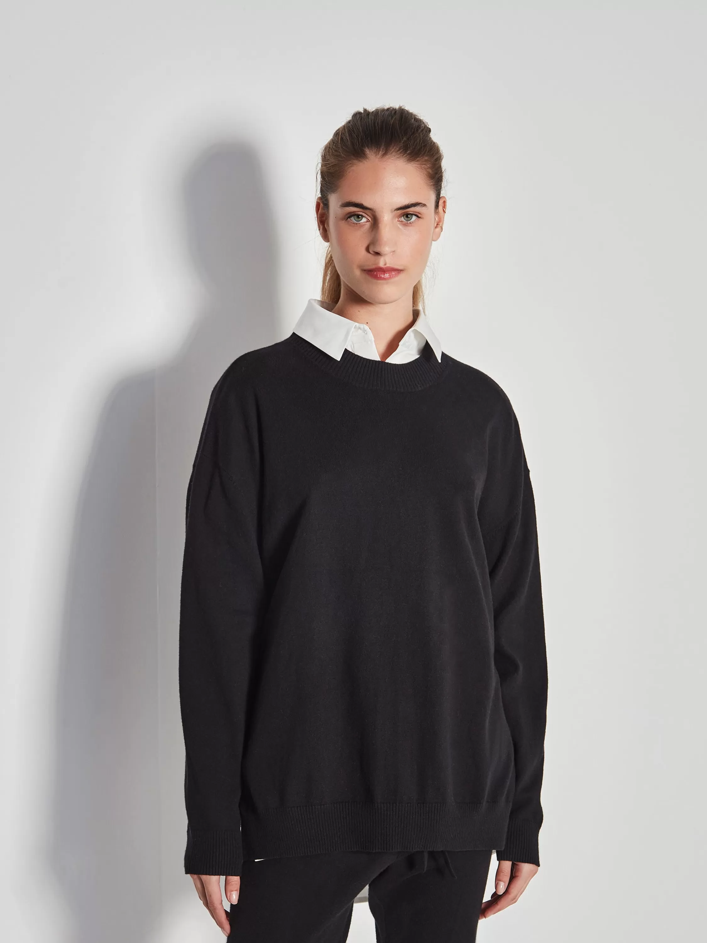 Knitwear>Juliette Hogan Jhl Crew Sweater Cotton Cashmere Black