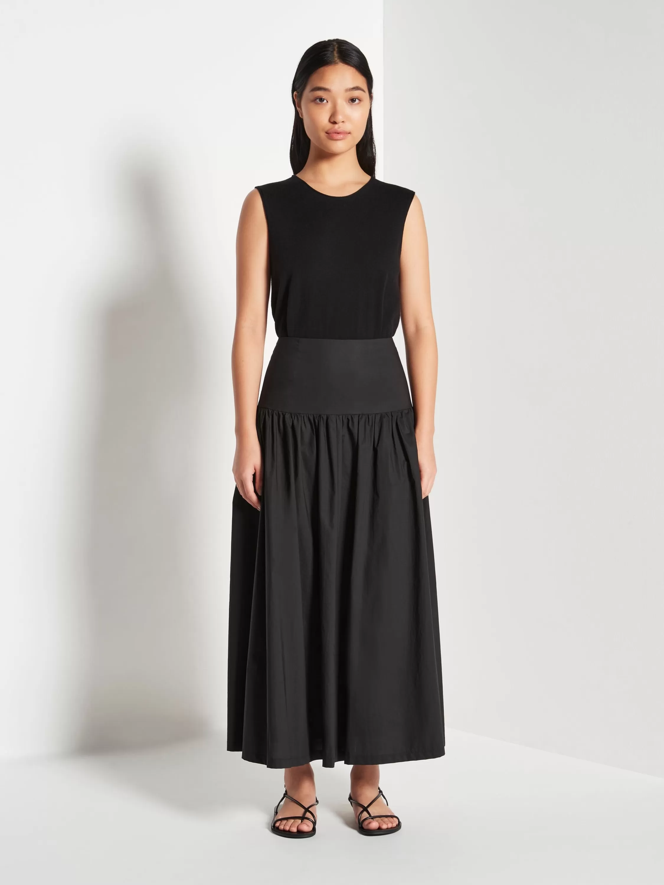 Knitwear>Juliette Hogan Jhl Crew Tank Fine Cotton Cashmere Black