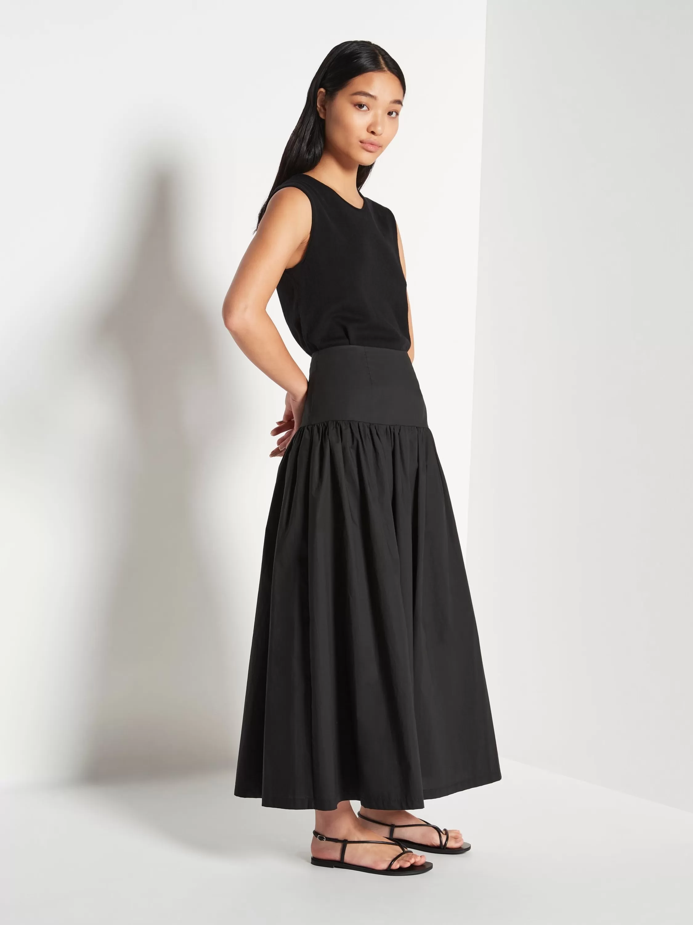 Knitwear>Juliette Hogan Jhl Crew Tank Fine Cotton Cashmere Black