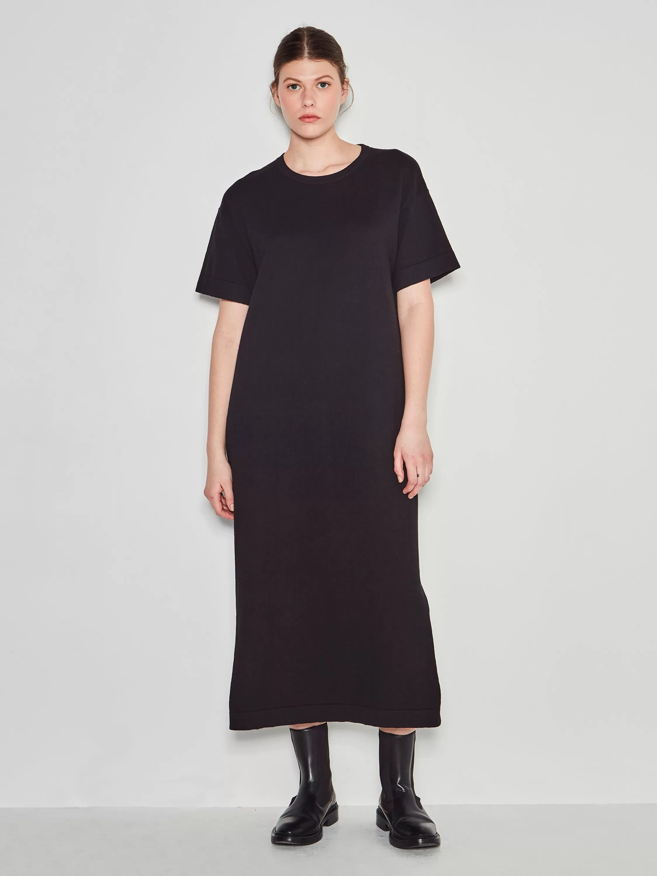 Knitwear>Juliette Hogan Jhl Long Box T Dress Cotton Cashmere Black