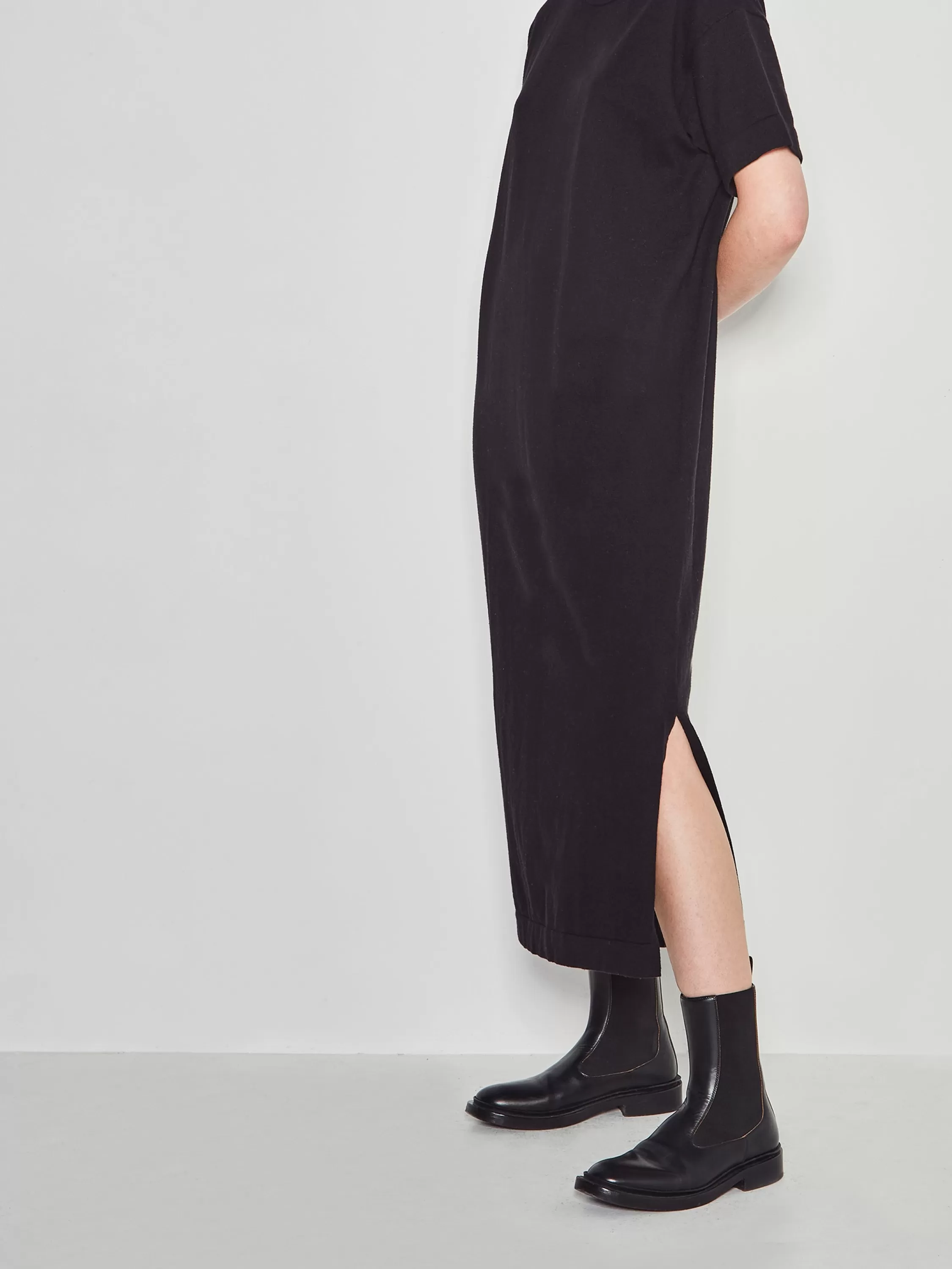 Knitwear>Juliette Hogan Jhl Long Box T Dress Cotton Cashmere Black