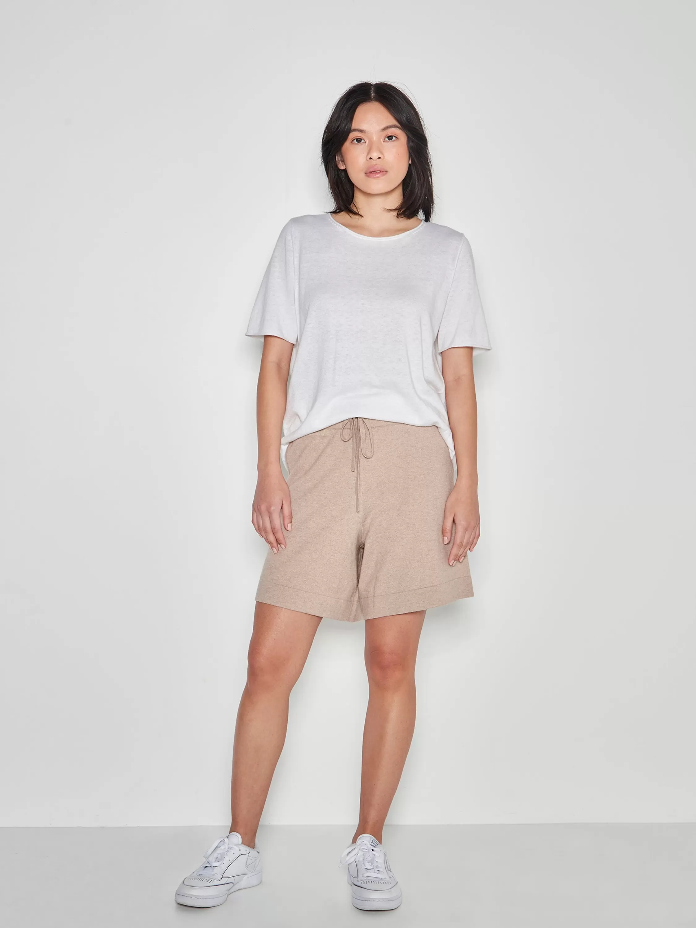 Trousers>Juliette Hogan Jhl Long Short Cotton Cashmere Biscuit Marle