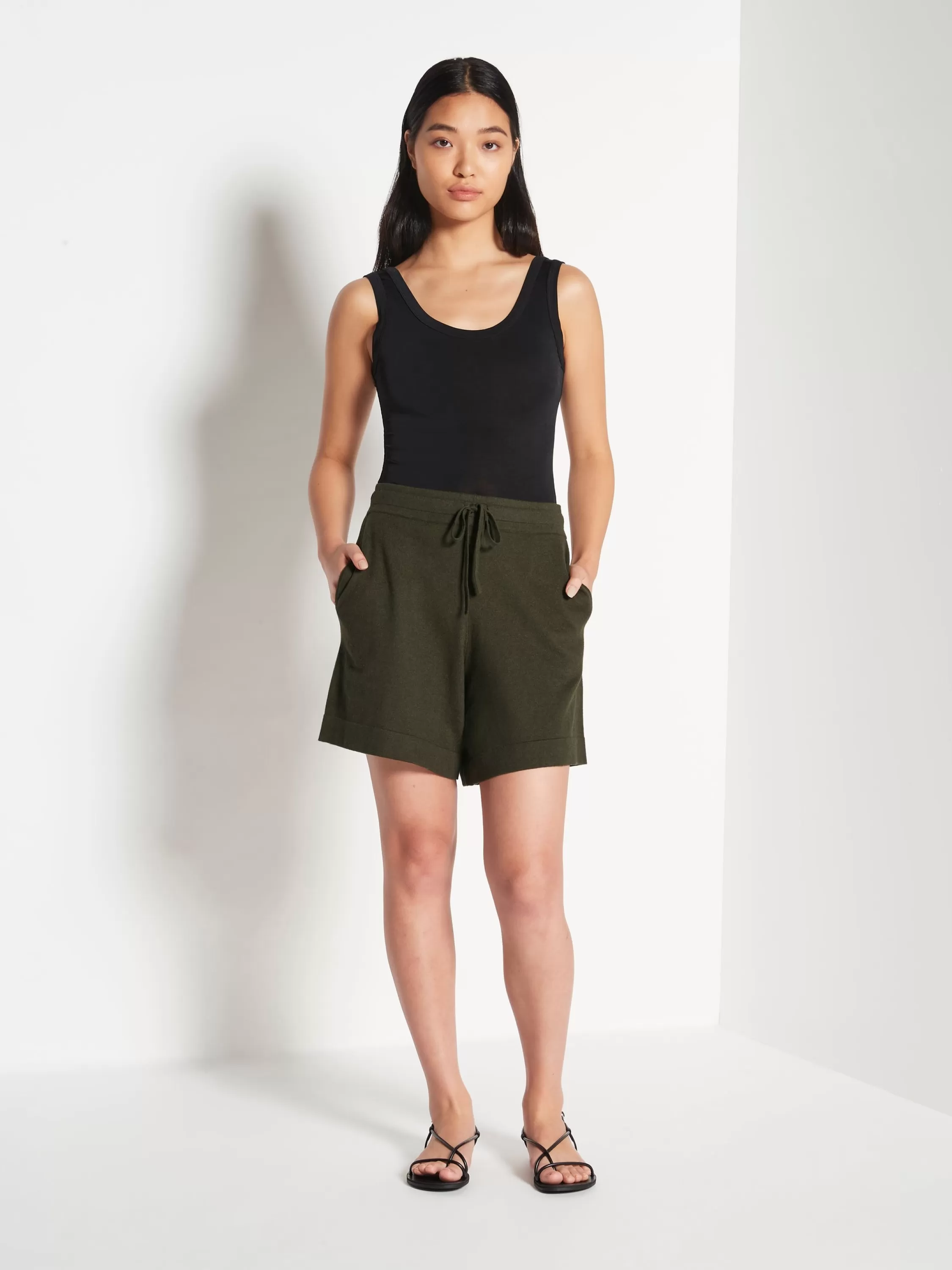 Knitwear>Juliette Hogan Jhl Long Short Cotton Cashmere Spruce