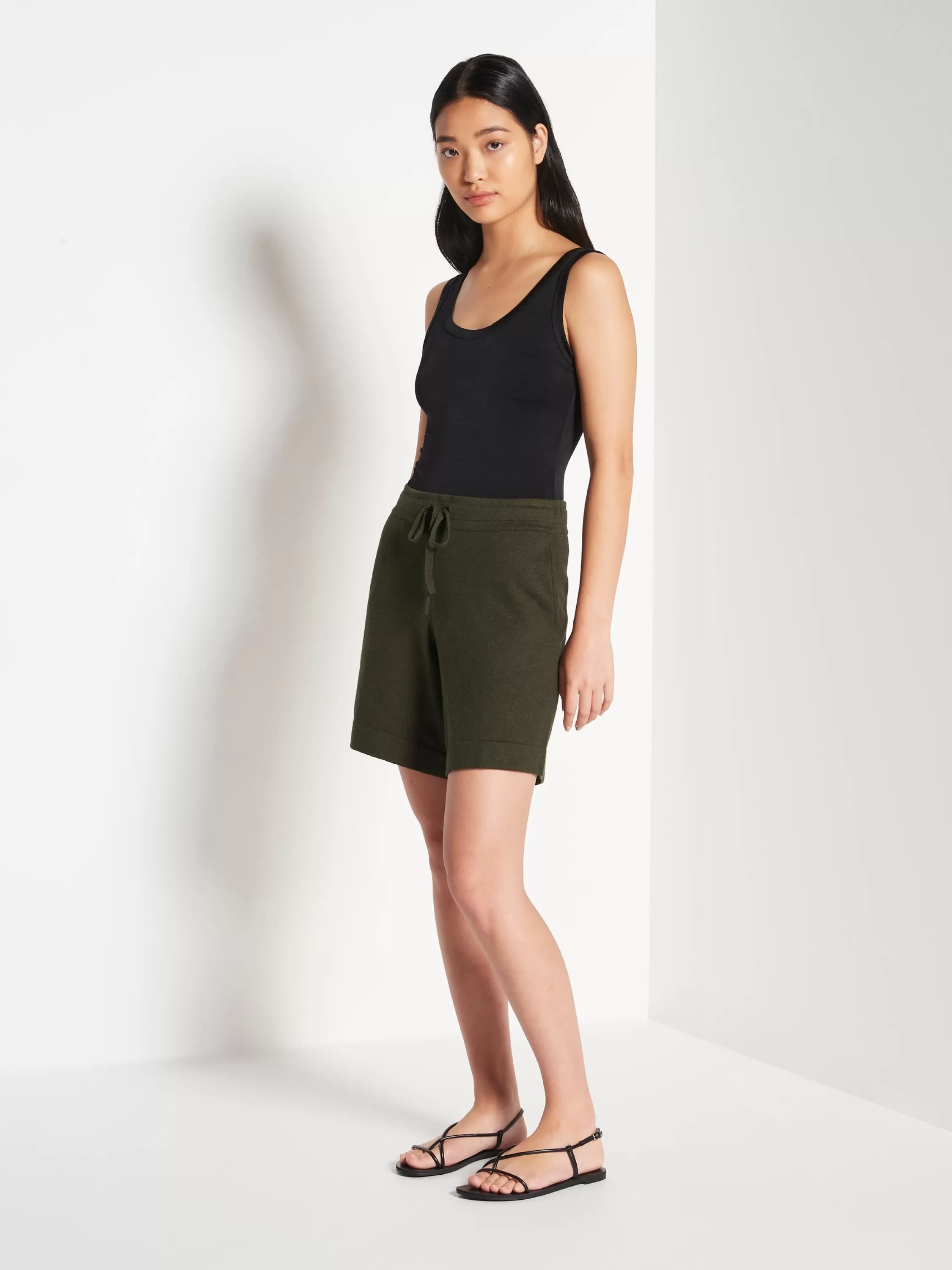 Knitwear>Juliette Hogan Jhl Long Short Cotton Cashmere Spruce