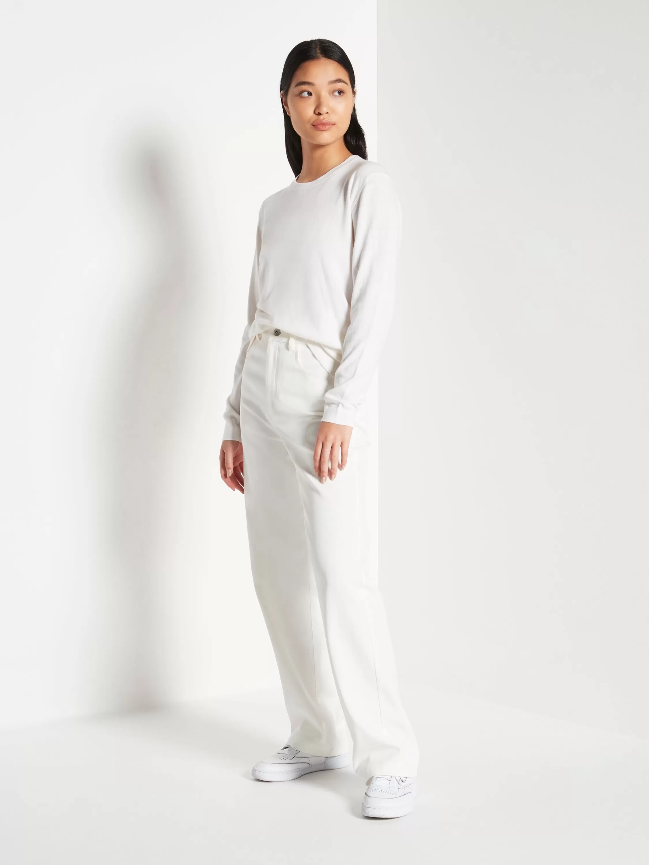 Knitwear>Juliette Hogan Jhl L/S Luxe T Luxe Cotton Cashmere Snow