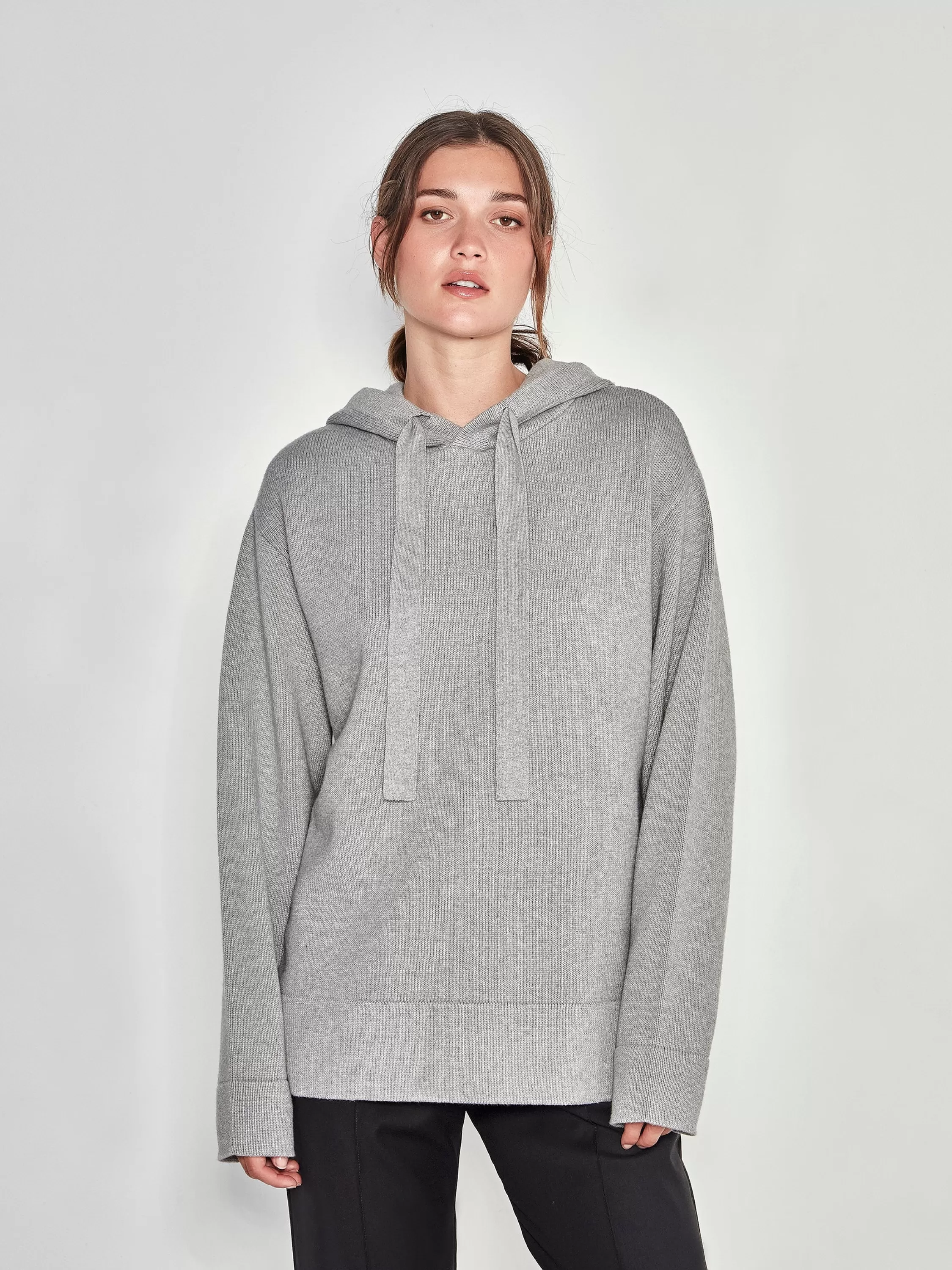 Tops & Tees>Juliette Hogan Jhl Luxe Hoodie Cotton Cashmere Grey Marle