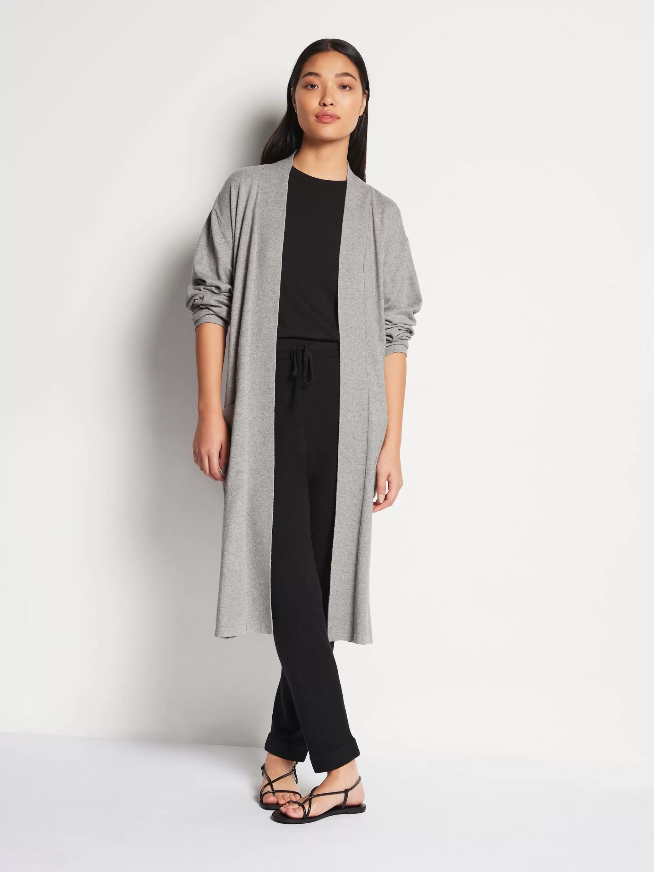 Knitwear>Juliette Hogan Jhl Robe Cotton Cashmere Grey Marle