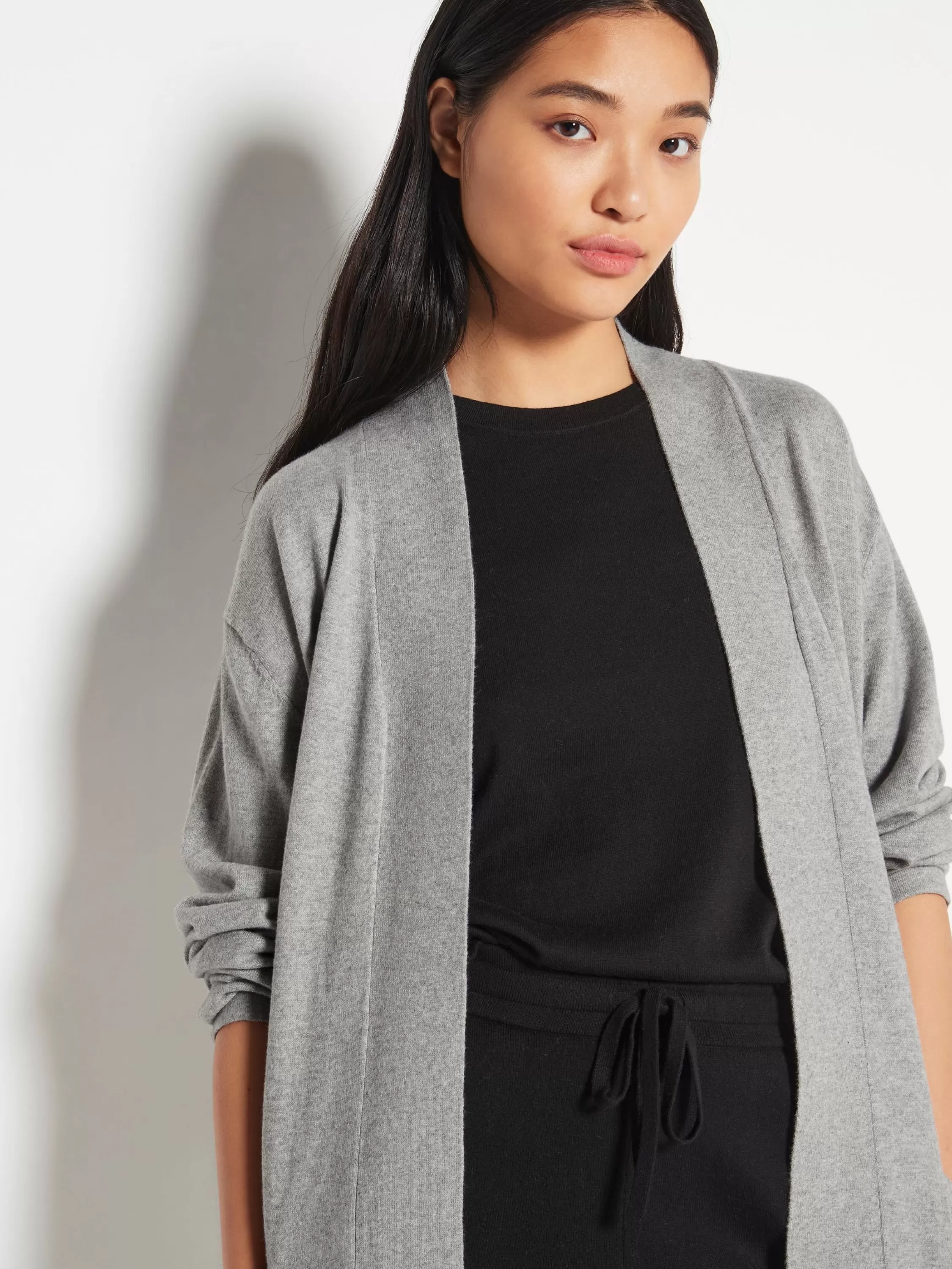 Knitwear>Juliette Hogan Jhl Robe Cotton Cashmere Grey Marle