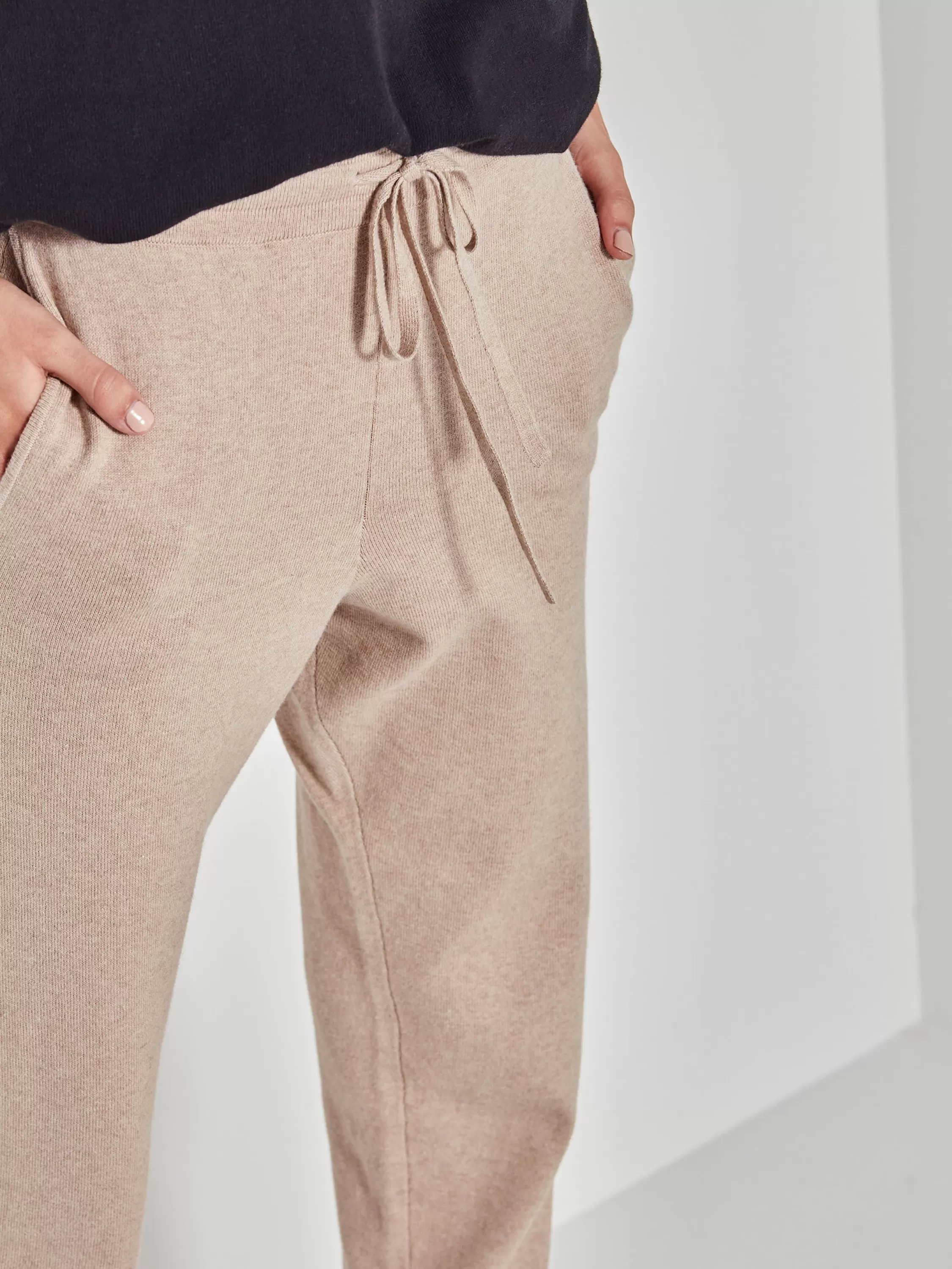 Trousers>Juliette Hogan Jhl Slim Trackpant Cotton Cashmere Biscuit Marle