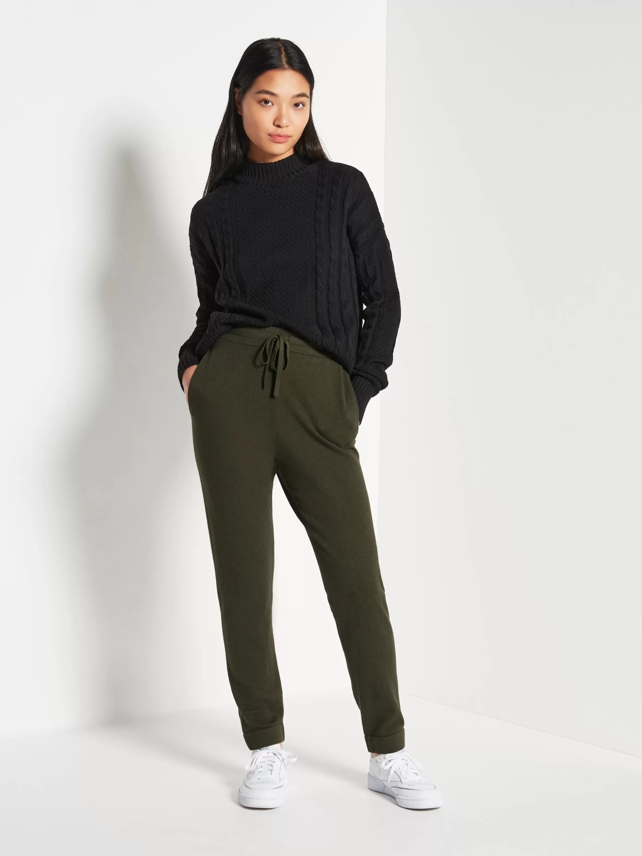 Knitwear>Juliette Hogan Jhl Slim Trackpant Cotton Cashmere Spruce