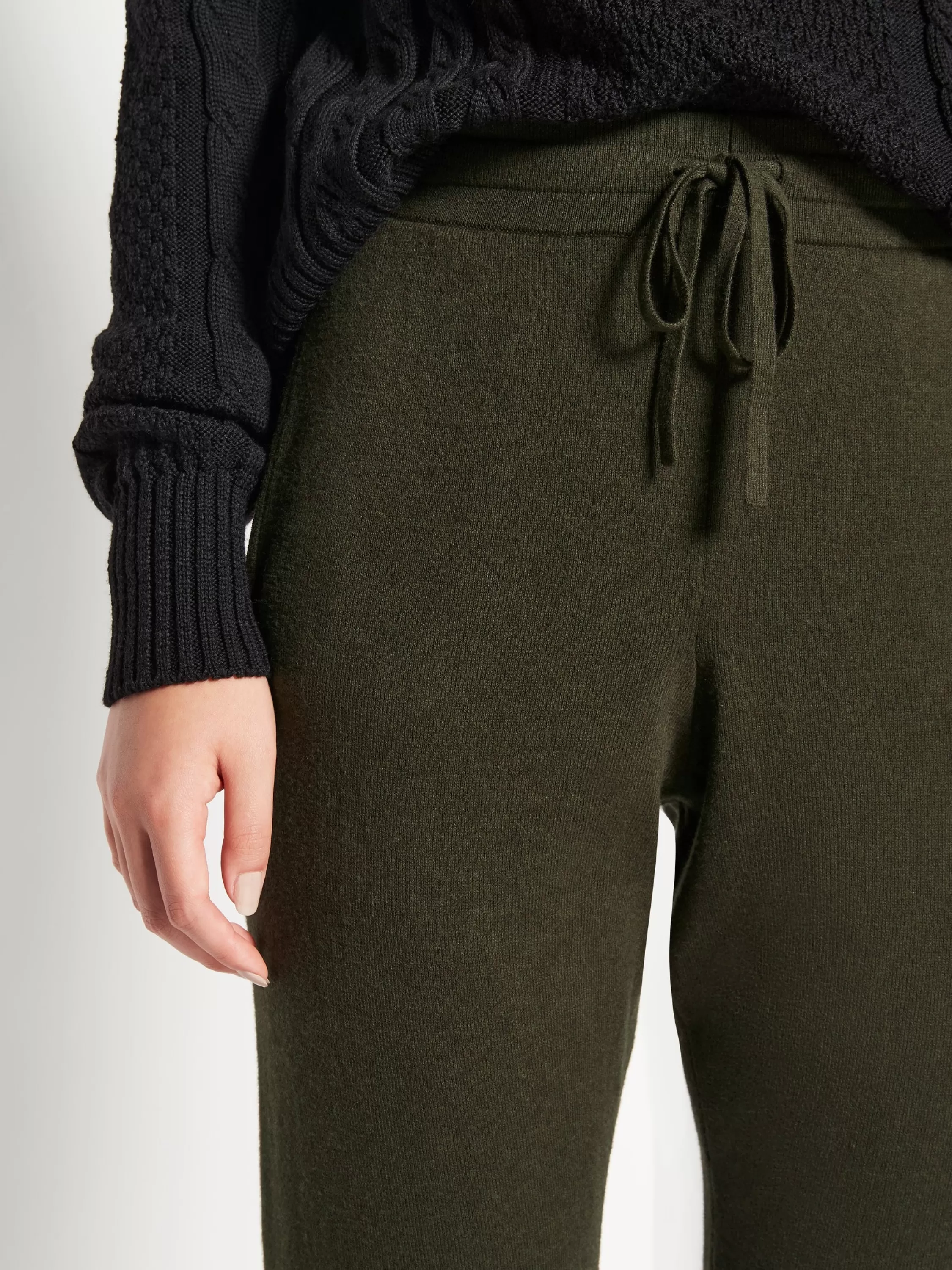 Knitwear>Juliette Hogan Jhl Slim Trackpant Cotton Cashmere Spruce