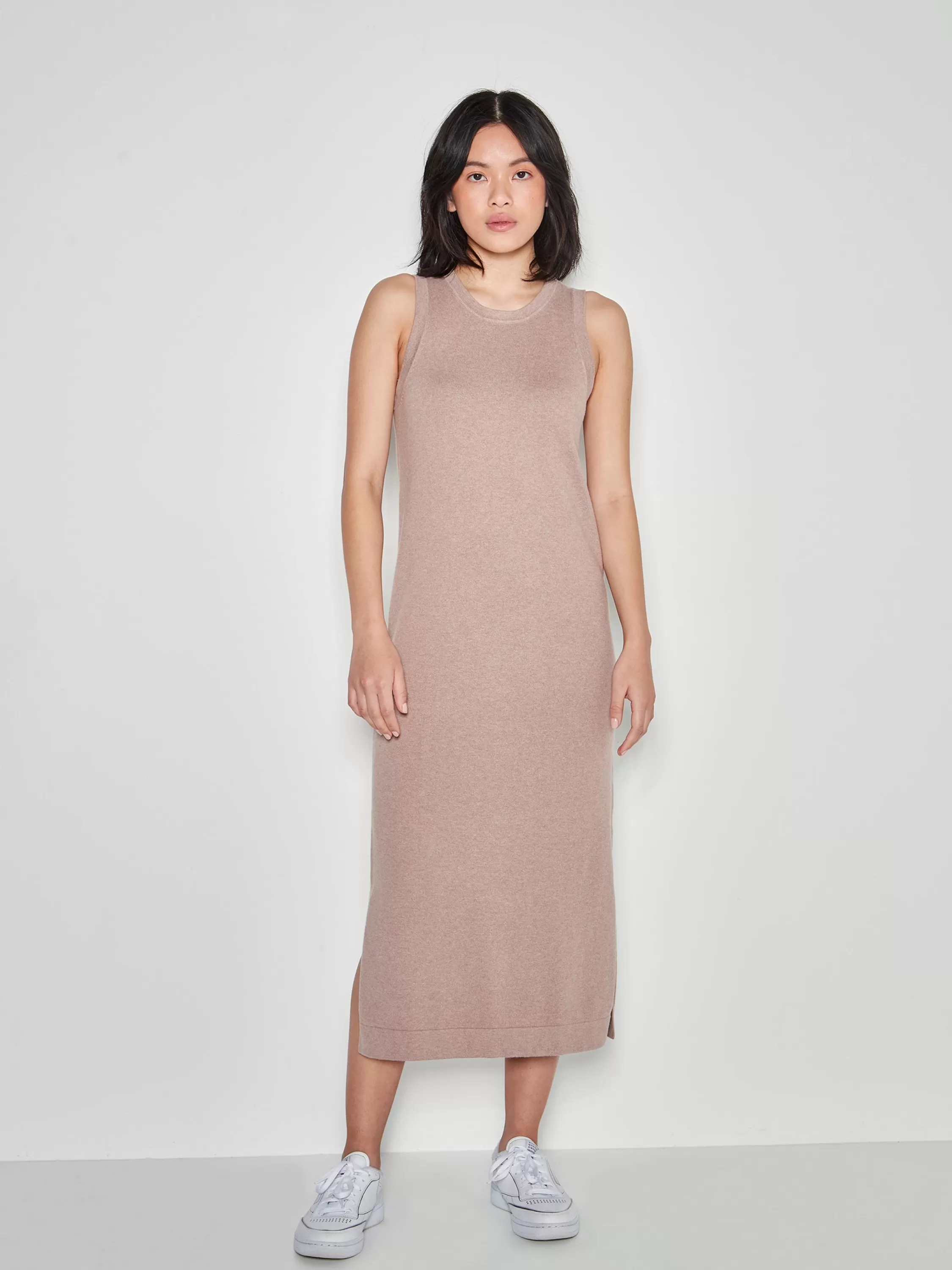 Dresses & Jumpsuits>Juliette Hogan Jhl Split Tank Dress Cotton Cashmere Rosewood Marle