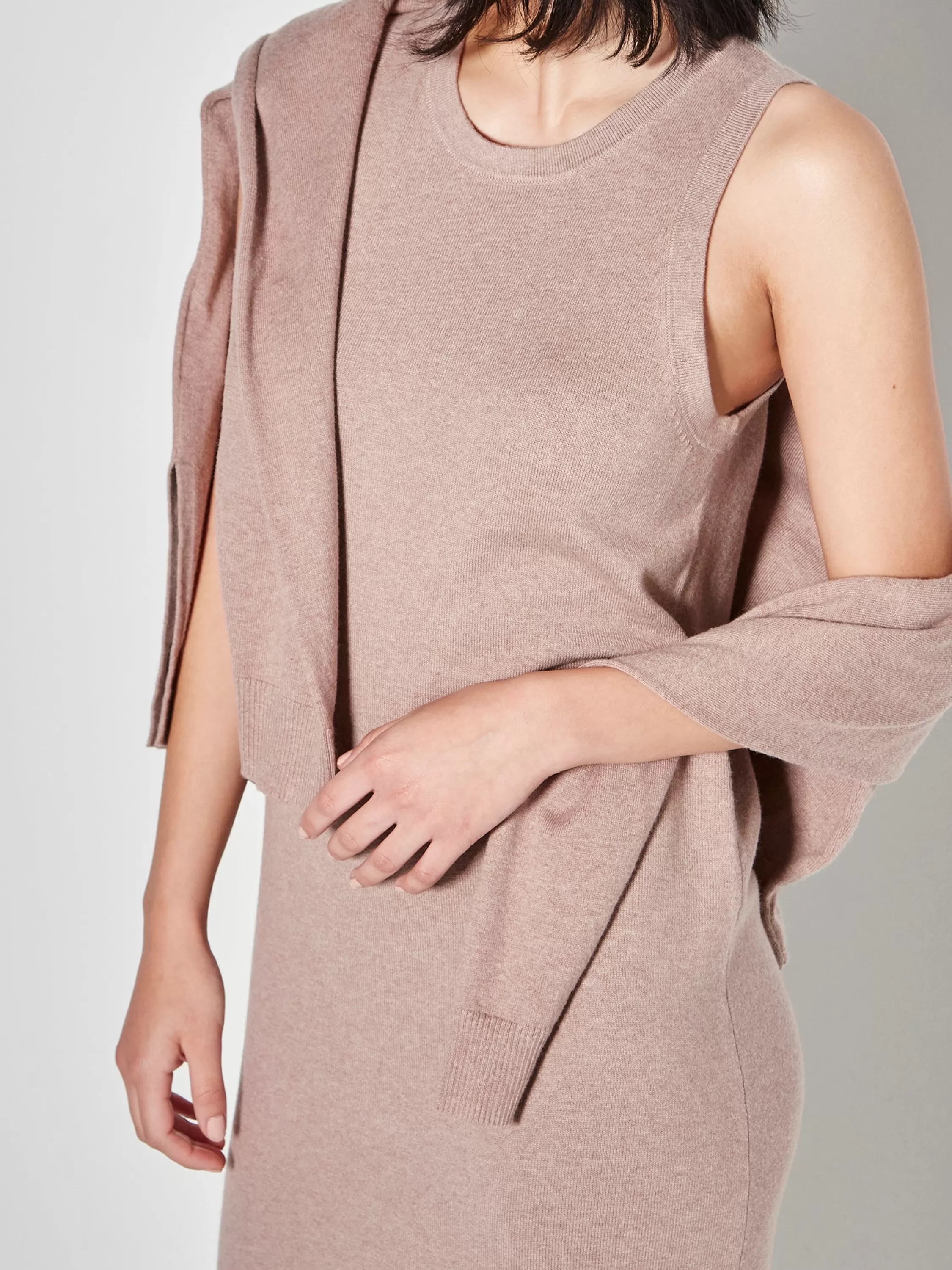 Dresses & Jumpsuits>Juliette Hogan Jhl Split Tank Dress Cotton Cashmere Rosewood Marle