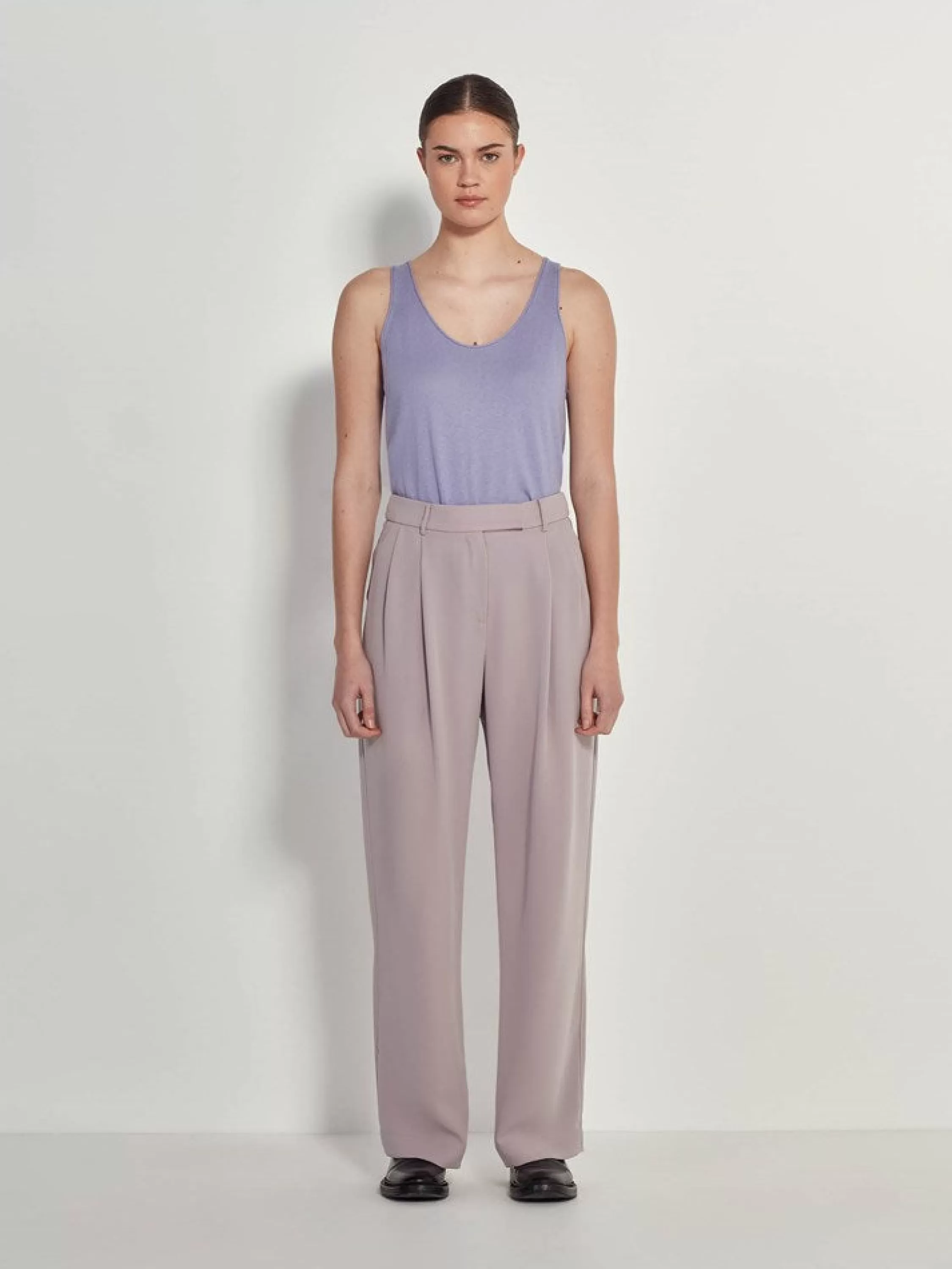 Tops & Tees>Juliette Hogan Jhl Tank Fine Cotton Cashmere Lilac