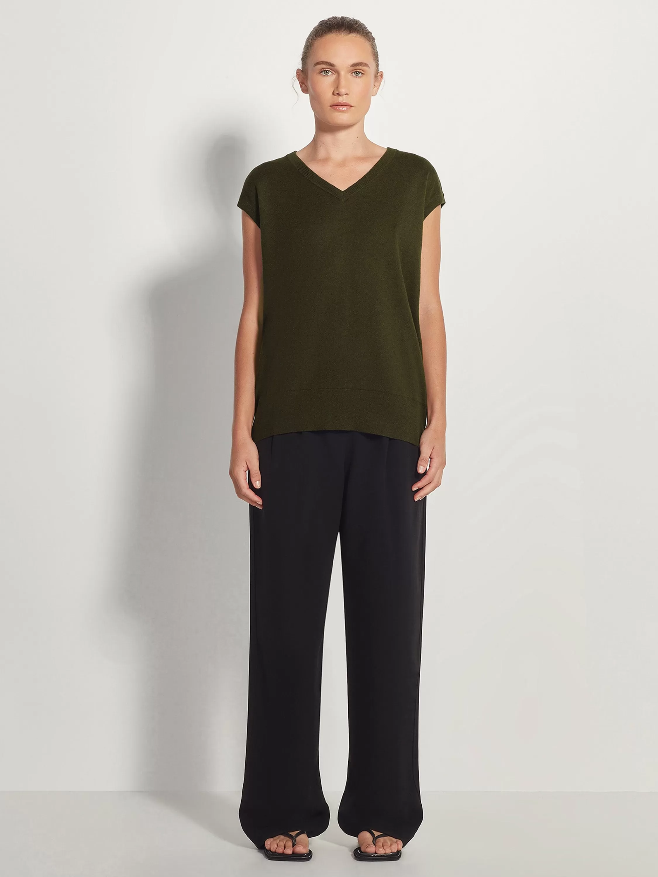 Tops & Tees>Juliette Hogan Jhl Vest Cotton Cashmere Spruce