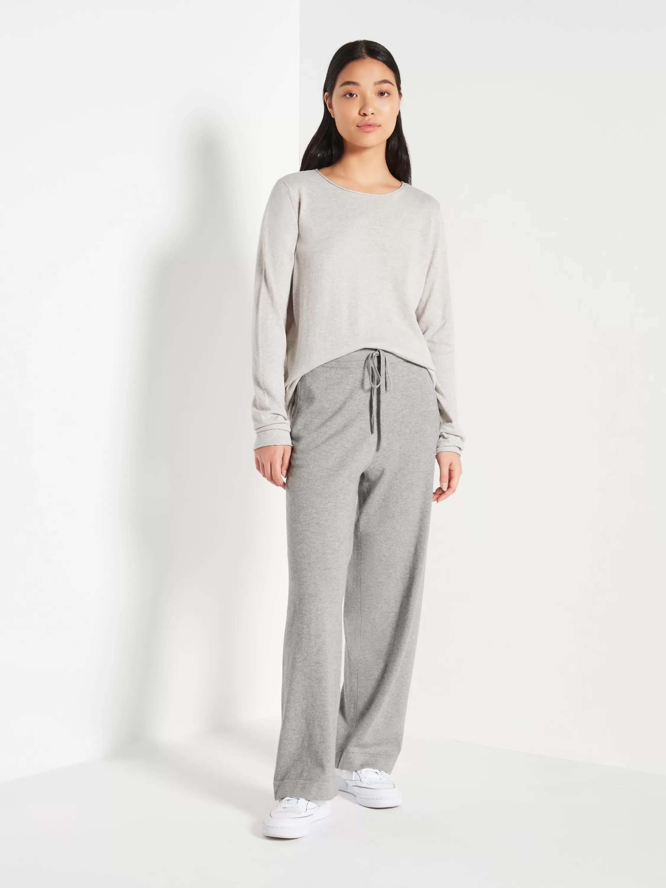 Trousers>Juliette Hogan Jhl Wide Trackpant Cotton Cashmere Grey Marle