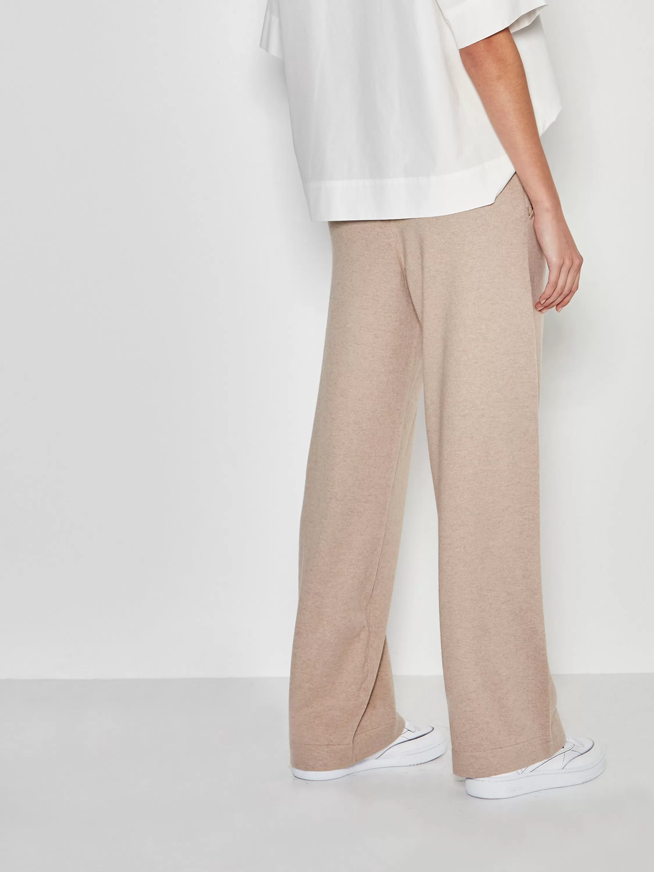 Trousers>Juliette Hogan Jhl Wide Trackpant Cotton Cashmere Biscuit Marle