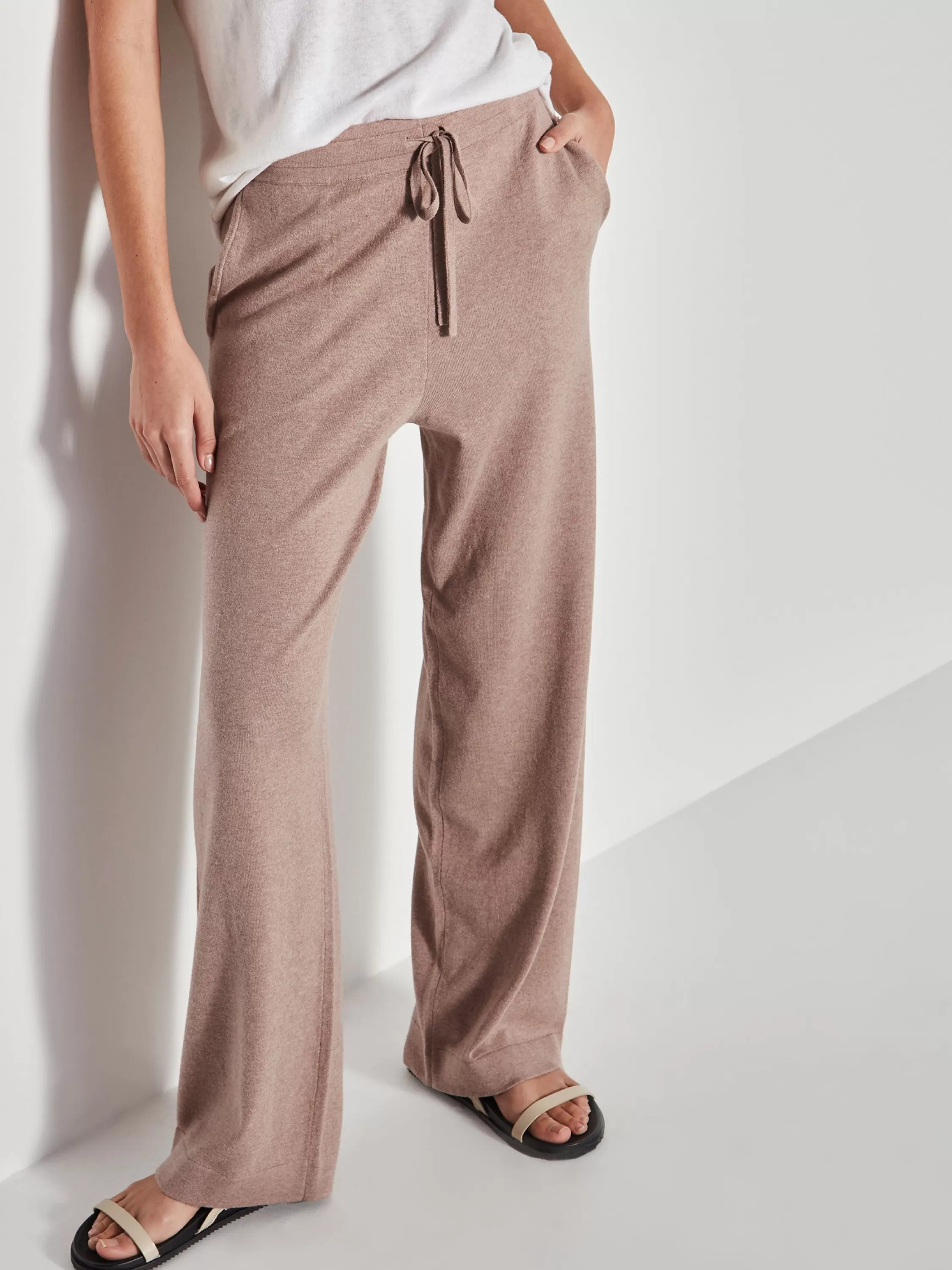 Knitwear>Juliette Hogan Jhl Wide Trackpant Cotton Cashmere Rosewood Marle