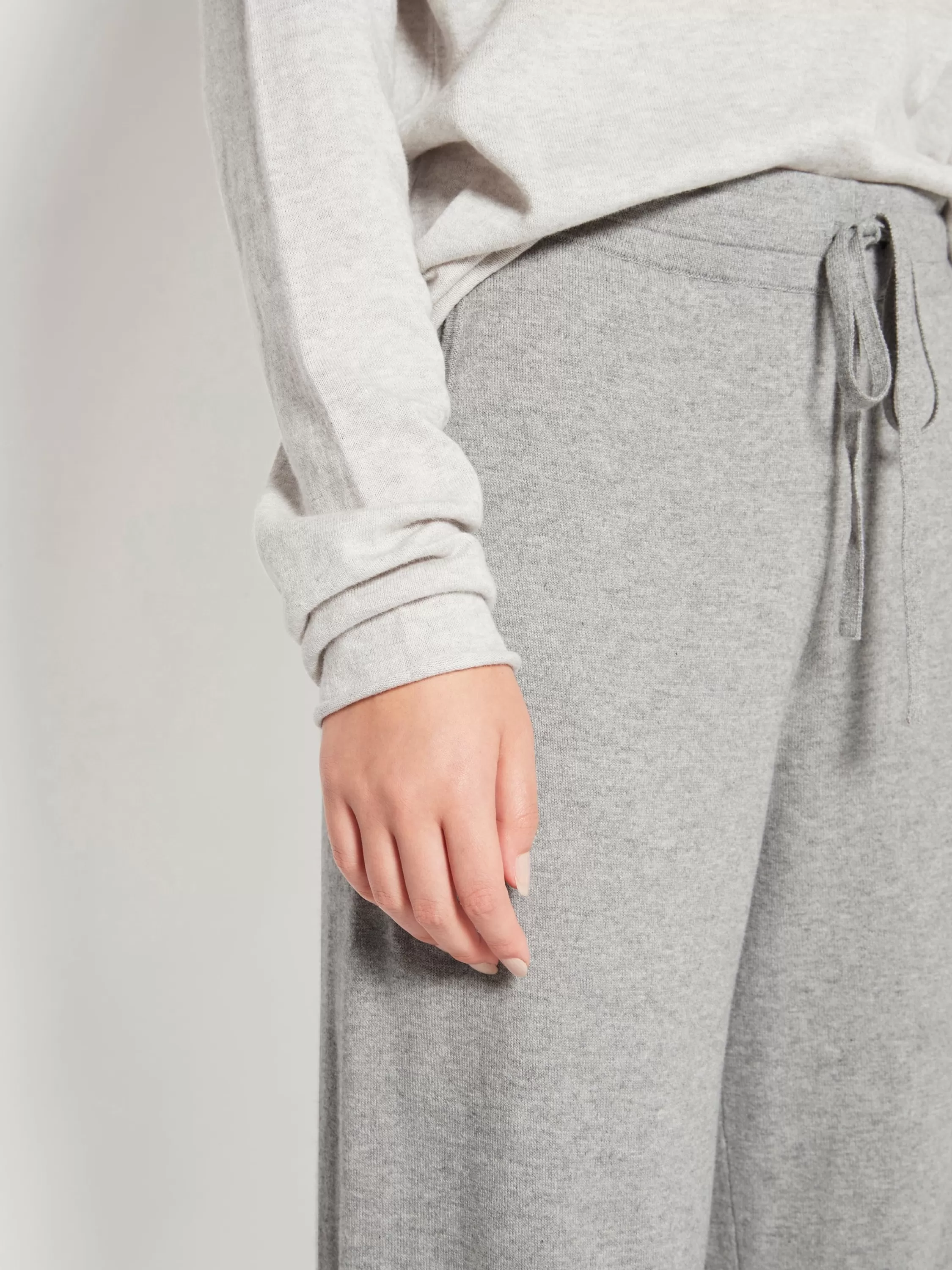 Trousers>Juliette Hogan Jhl Wide Trackpant Cotton Cashmere Grey Marle