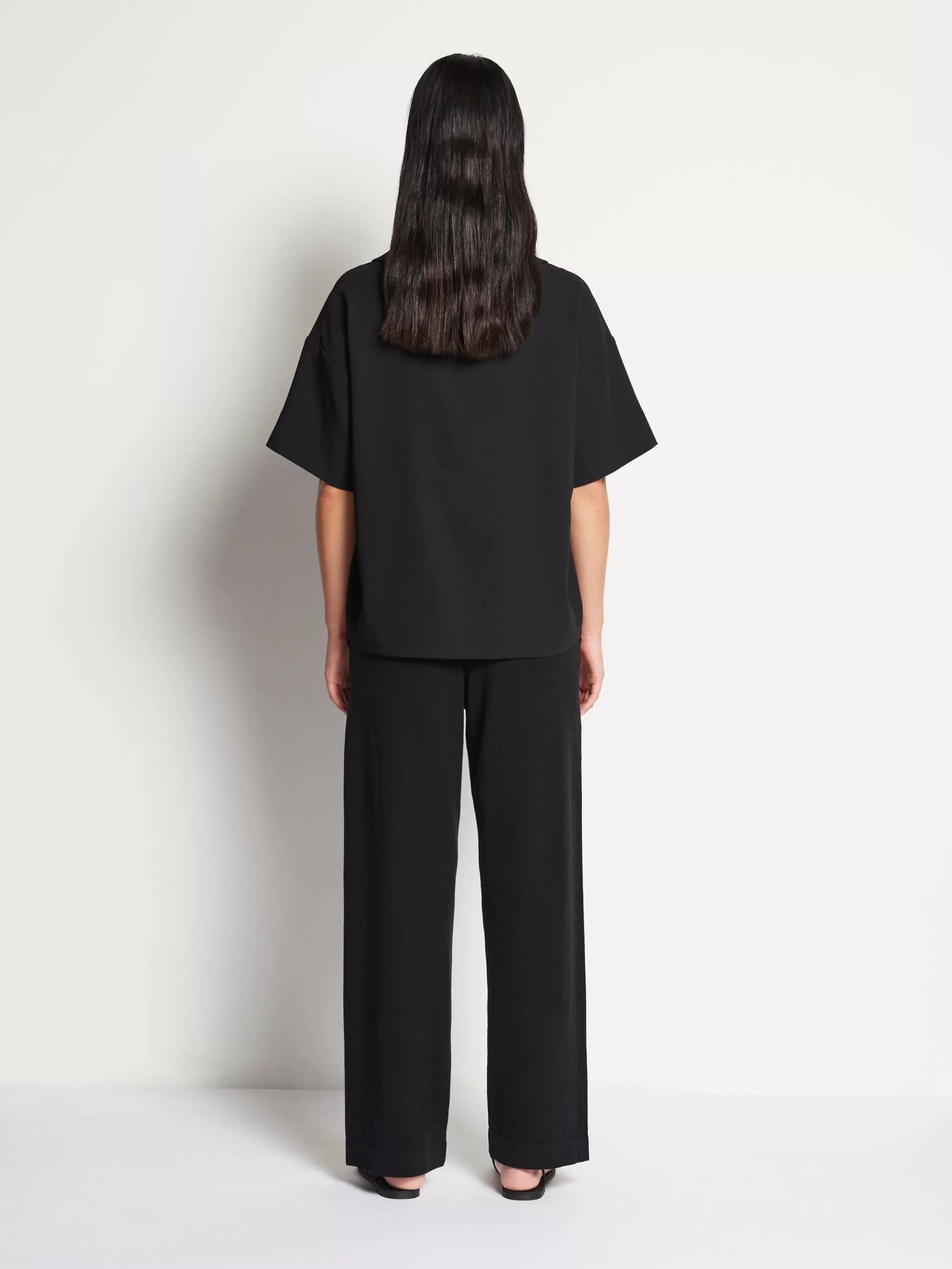 Knitwear>Juliette Hogan Jhl Wide Trackpant Cotton Cashmere Black
