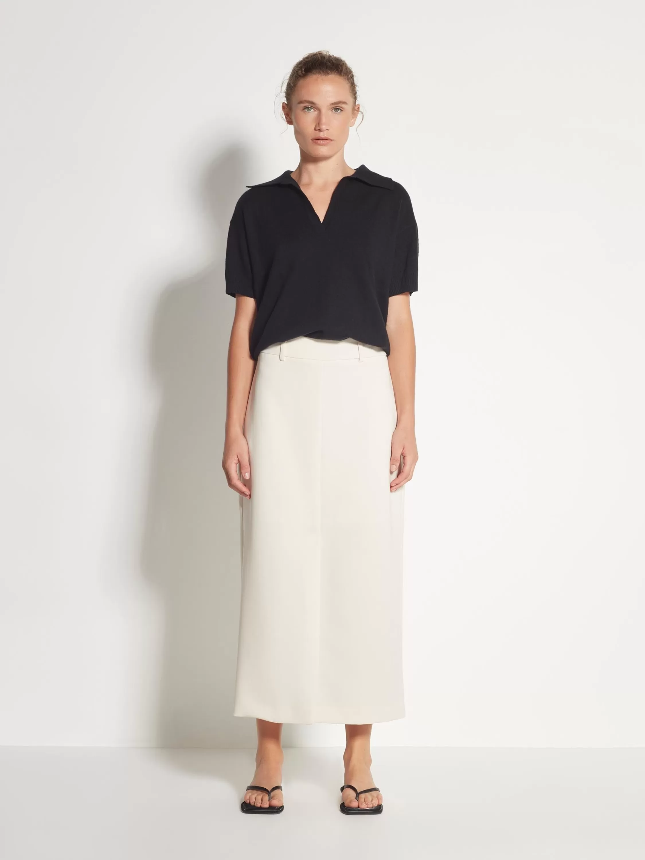 Skirts>Juliette Hogan Kara Skirt Refined Crepe Ecru