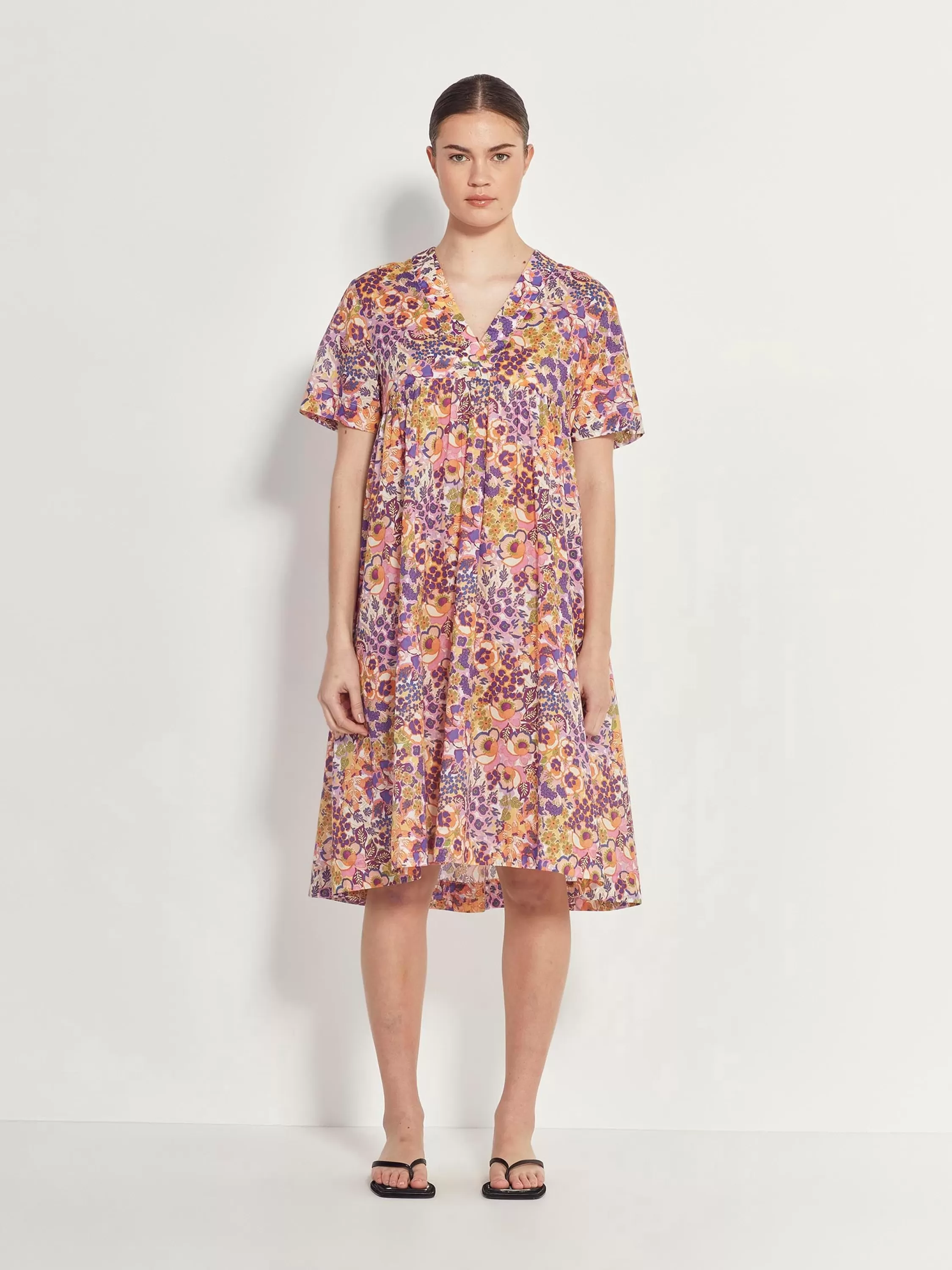 Dresses & Jumpsuits>Juliette Hogan Lola Dress Garden Party Cotton Botanica