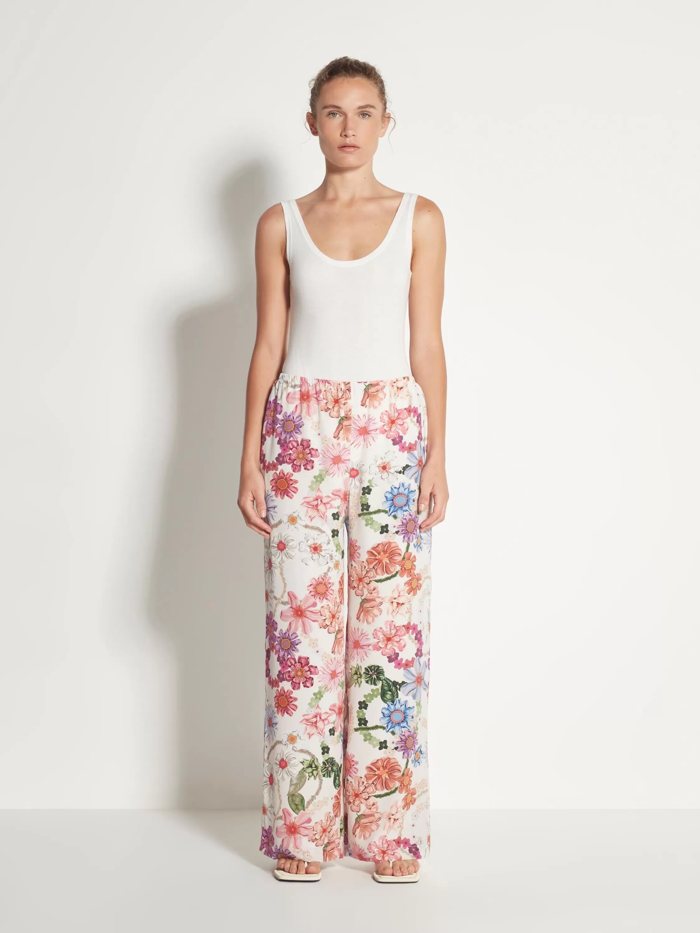 Trousers>Juliette Hogan Loli Pant Summer Solstice Silk Garland