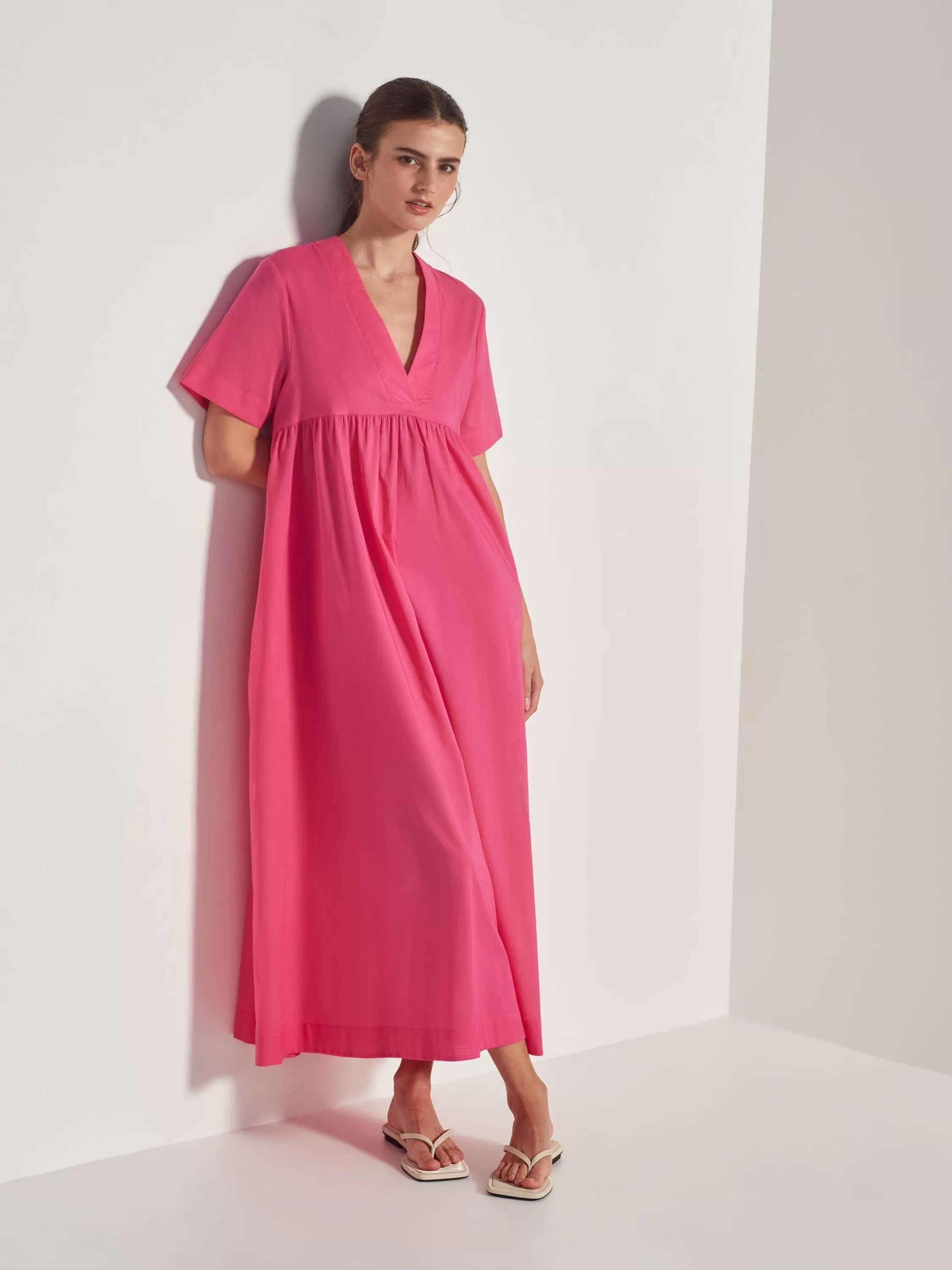 Dresses & Jumpsuits>Juliette Hogan Lori Dress Summer Cotton Hot Pink