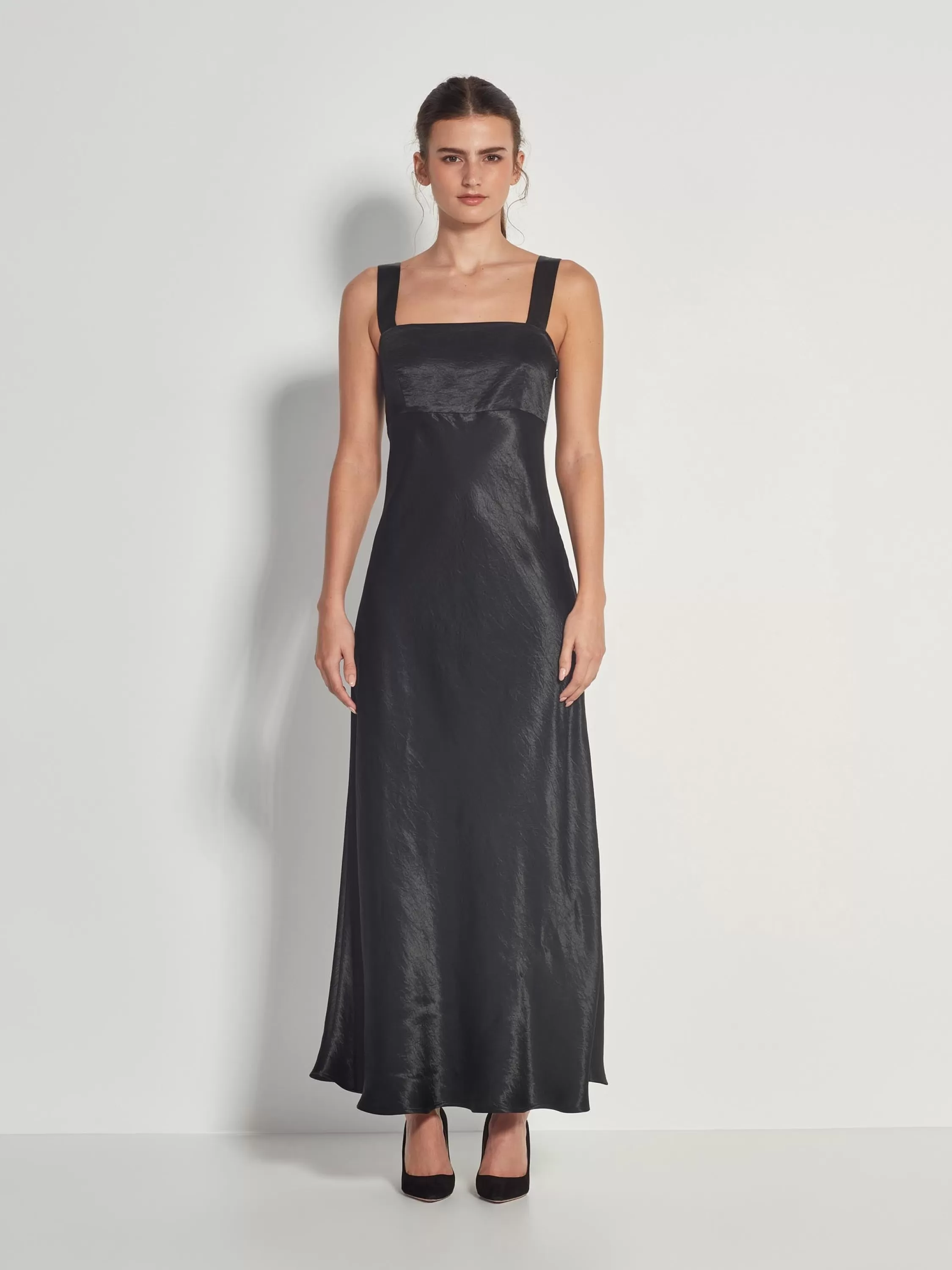 Dresses & Jumpsuits>Juliette Hogan Mei Dress Crushed Satin Black