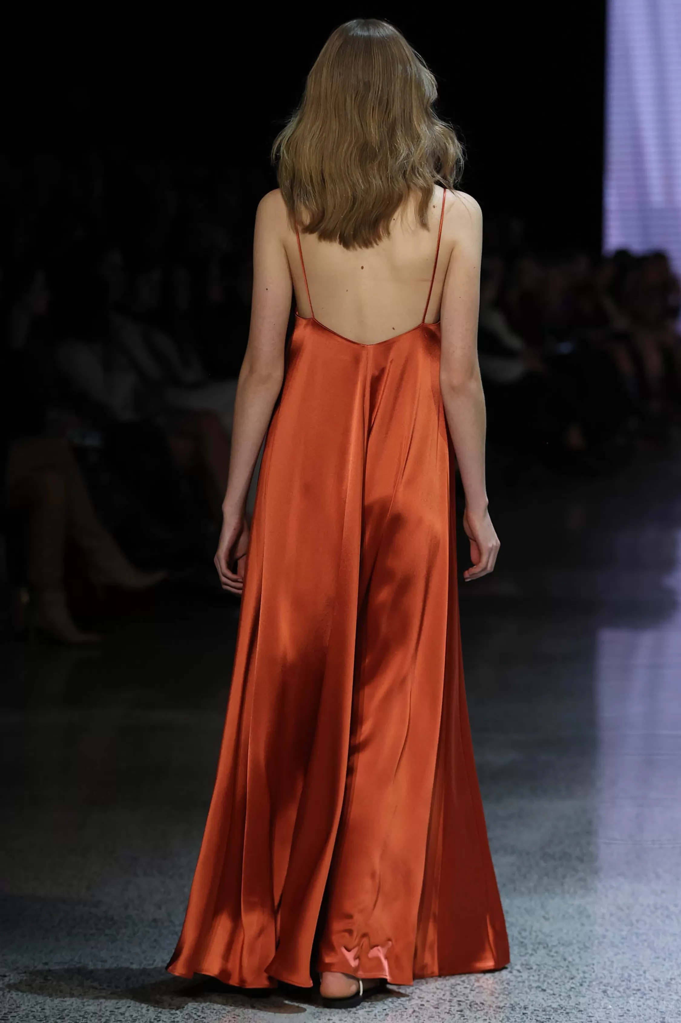 Dresses & Jumpsuits>Juliette Hogan Mia Dress Heavy Satin Rust