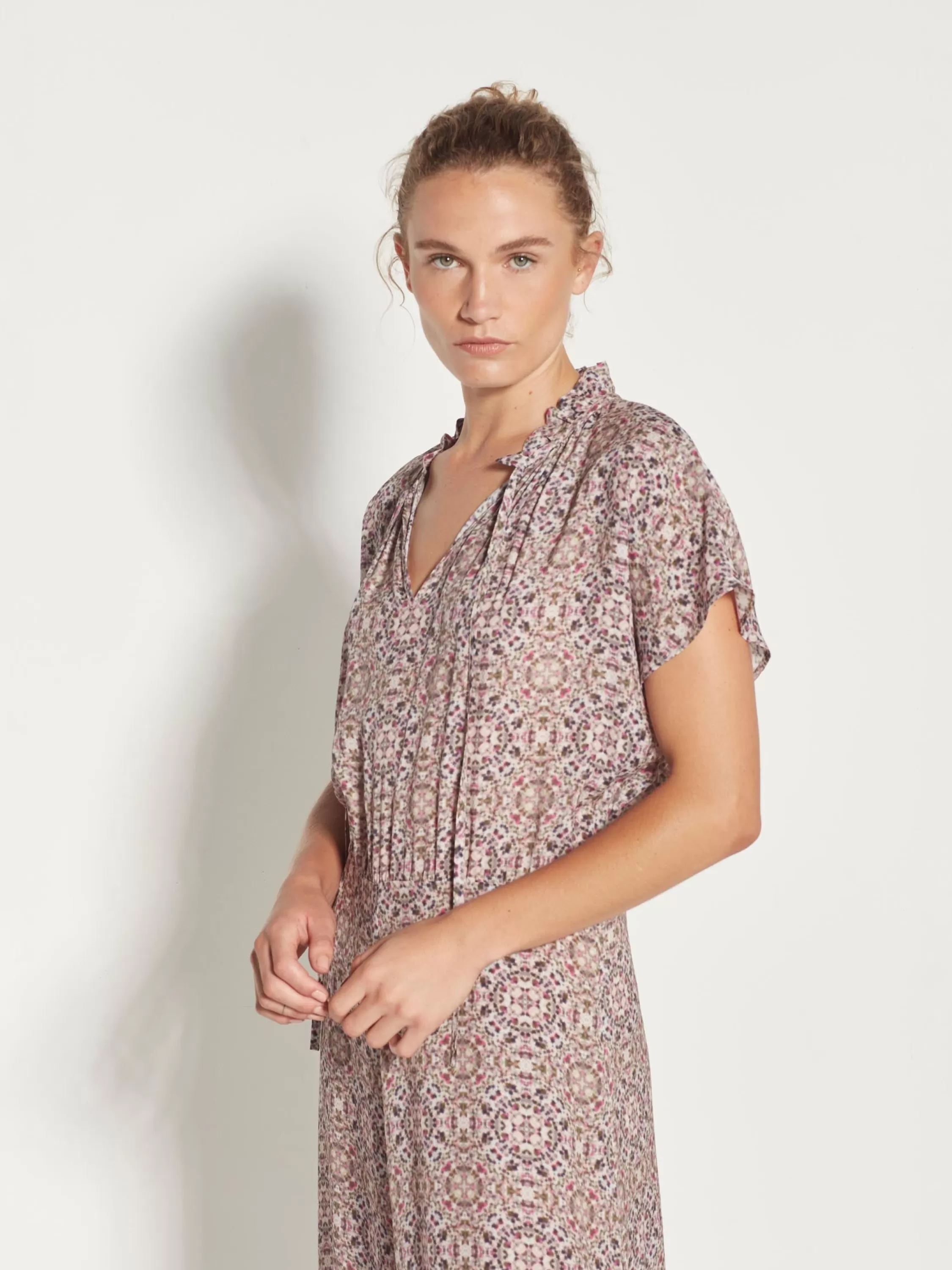 Dresses & Jumpsuits>Juliette Hogan Pamela Dress Medina Silk Viscose Mosaic