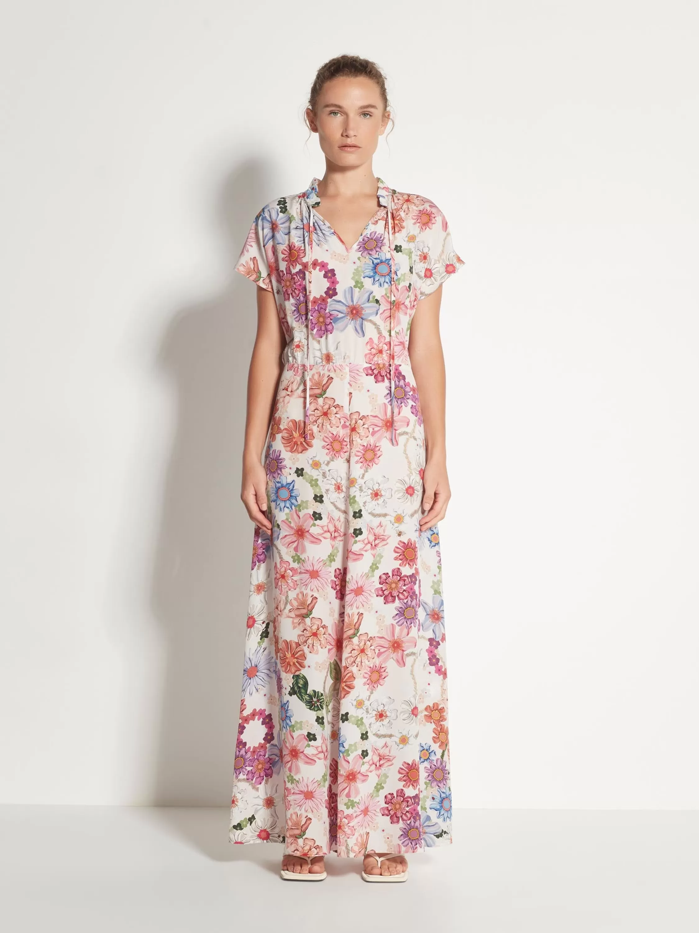 Dresses & Jumpsuits>Juliette Hogan Pamela Dress Summer Solstice Silk Garland