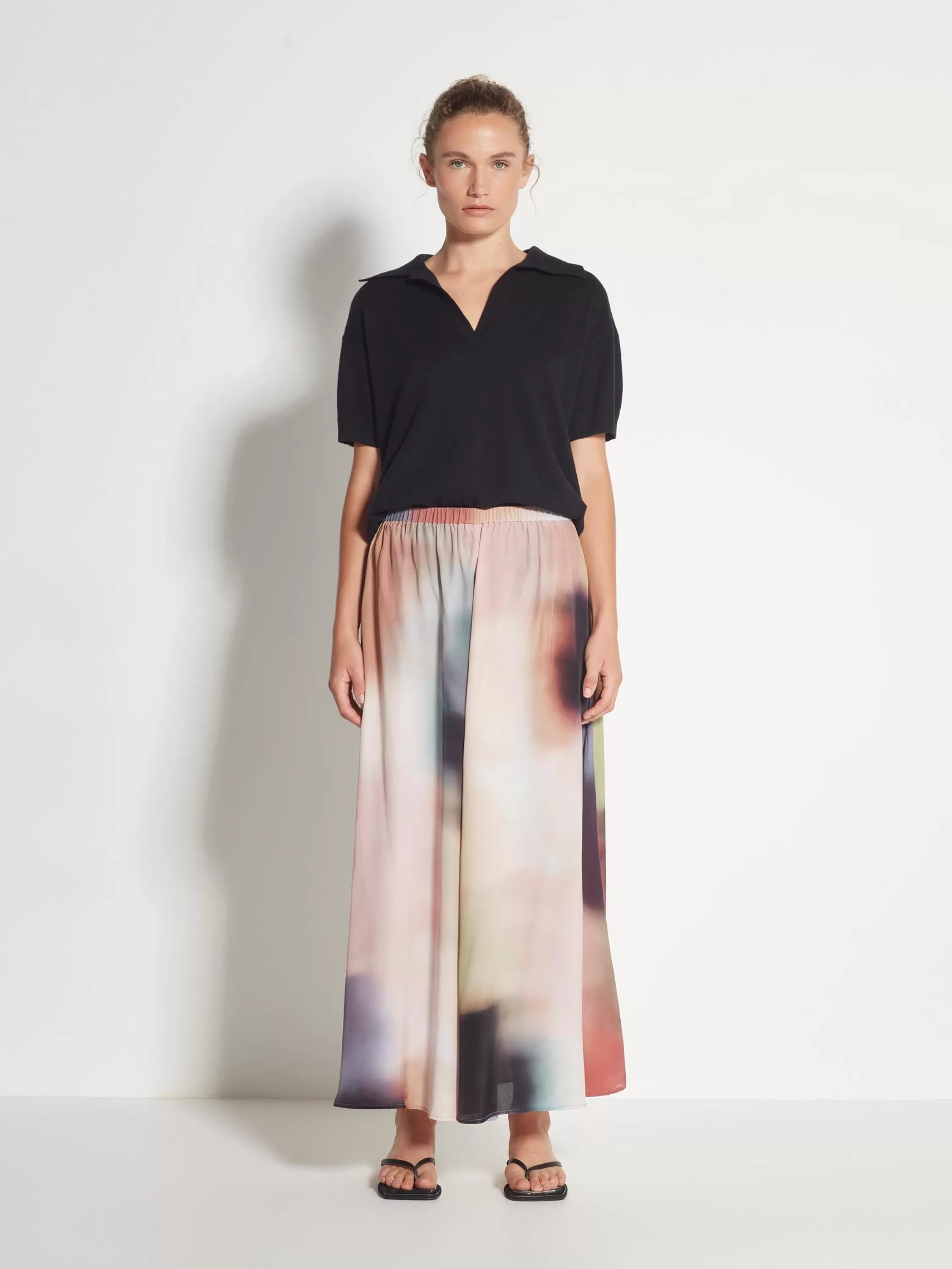 Skirts>Juliette Hogan Quarter Skirt Sundown Viscose Silk Gradient