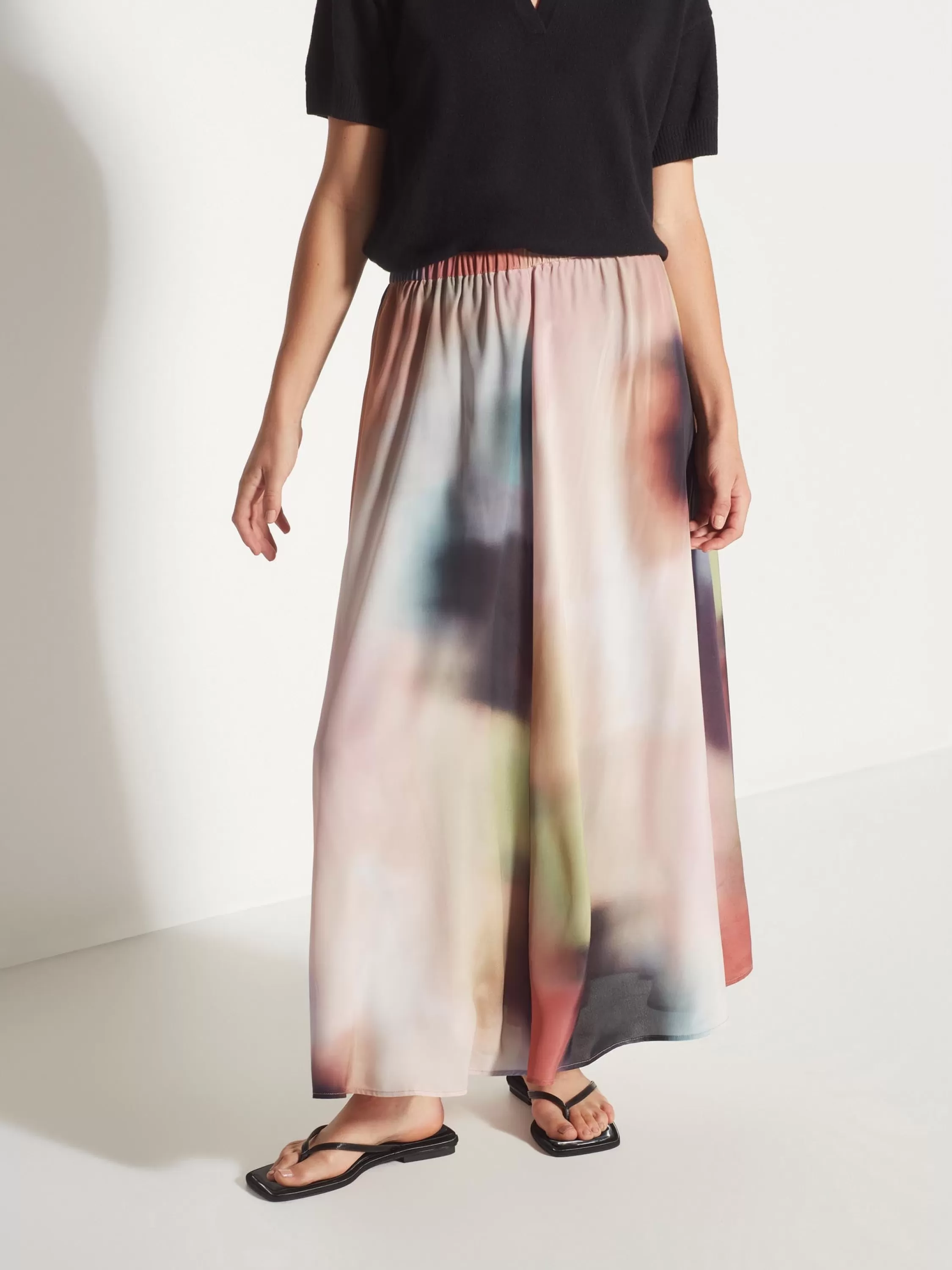 Skirts>Juliette Hogan Quarter Skirt Sundown Viscose Silk Gradient