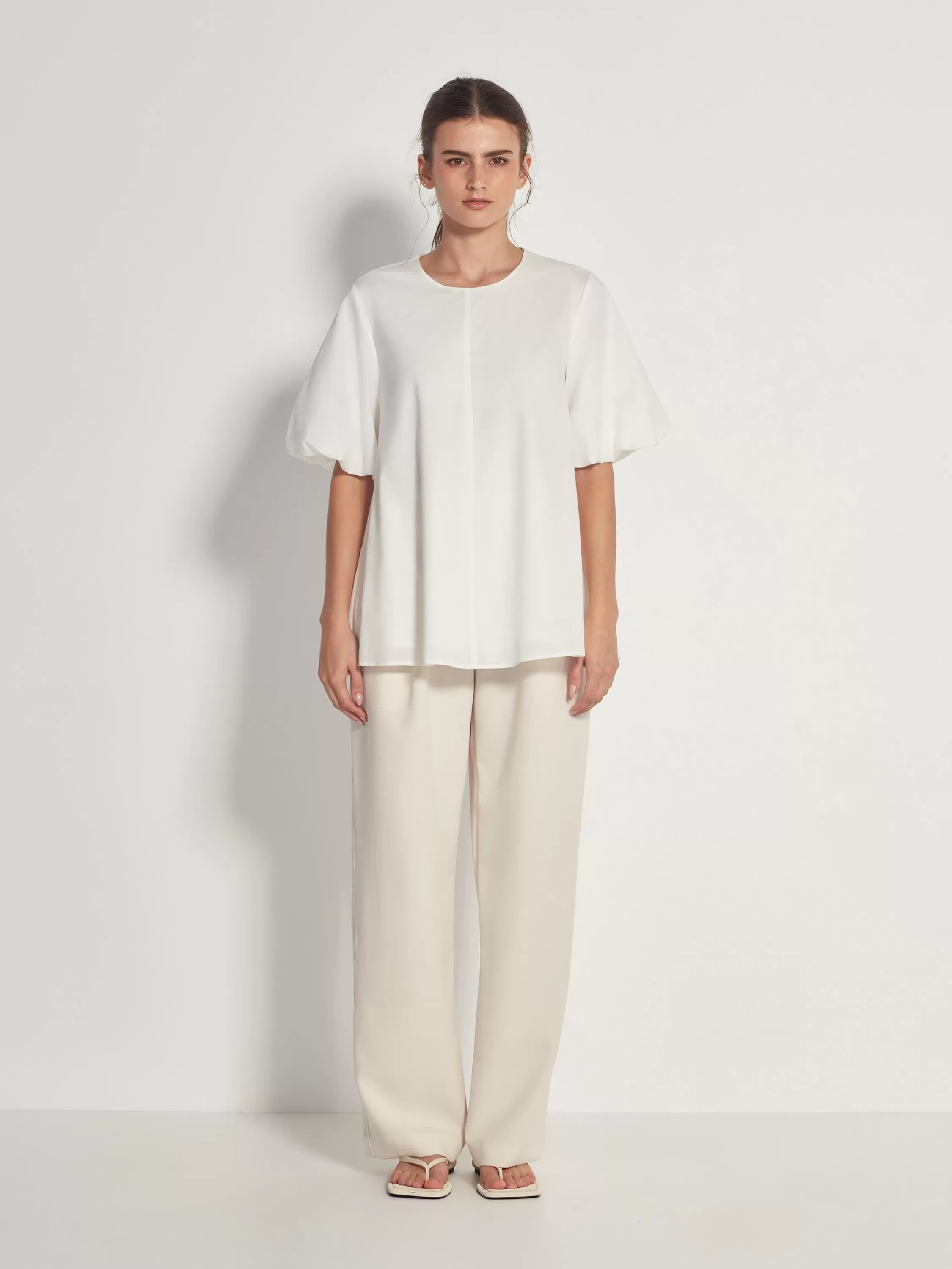 Tops & Tees>Juliette Hogan Quinn Top Summer Cotton White