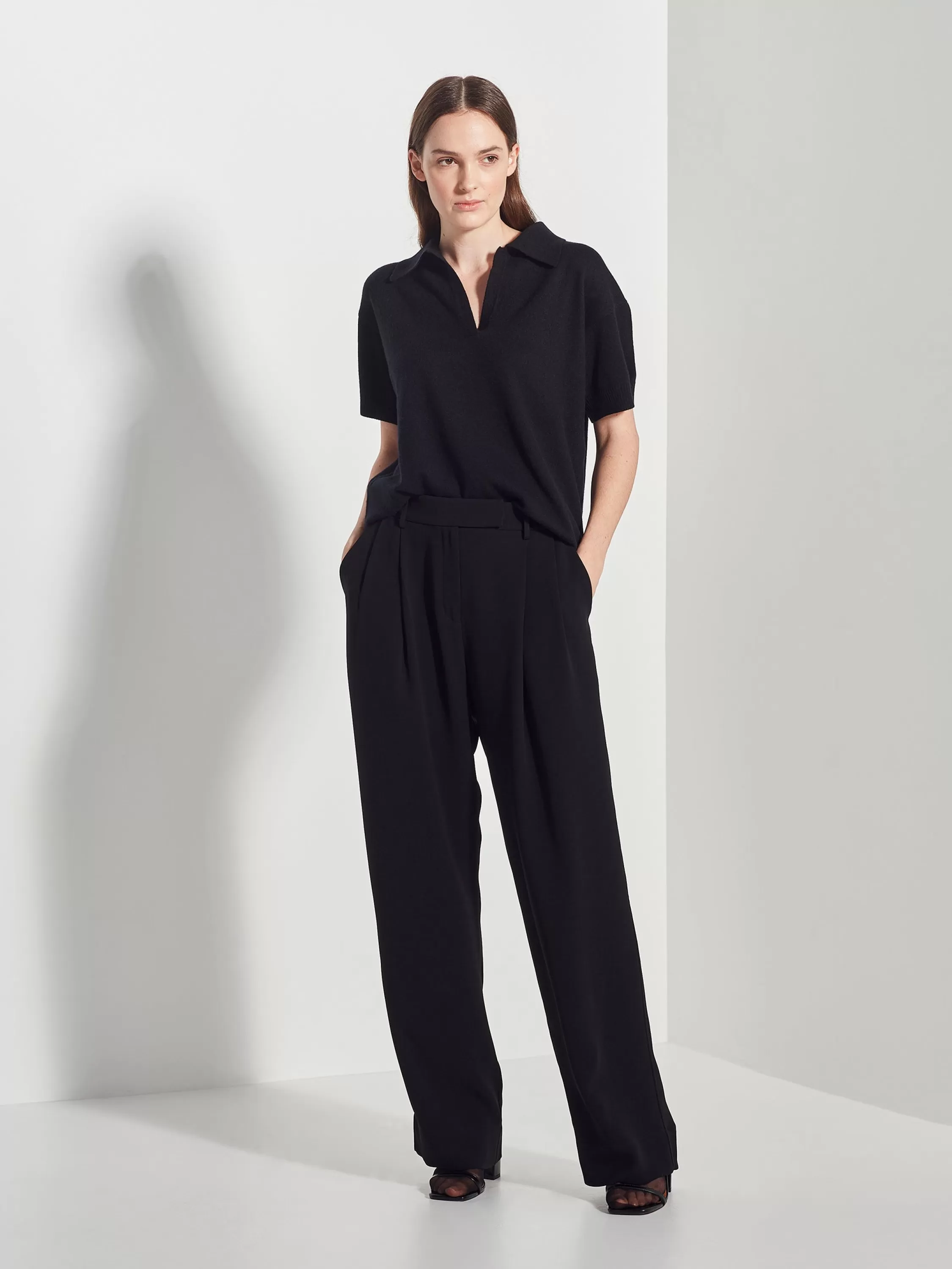 Knitwear>Juliette Hogan Wallace Polo T Cashmere Black